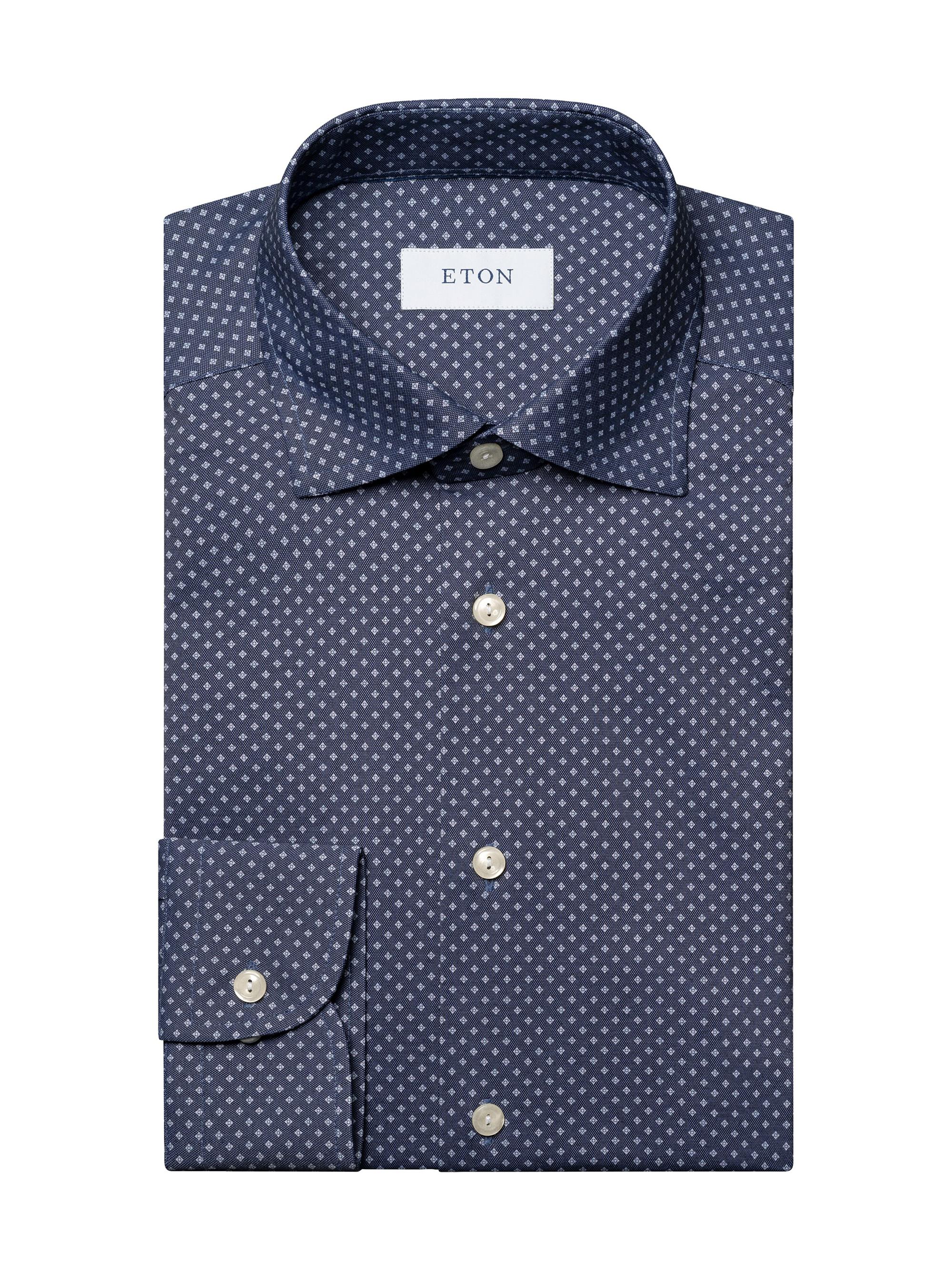 Eton Men's Slim-Fit Geometric Shirt - Blue