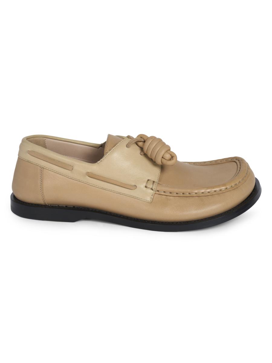 Loewe Women's Campo Leather Boat Shoes In Neutral