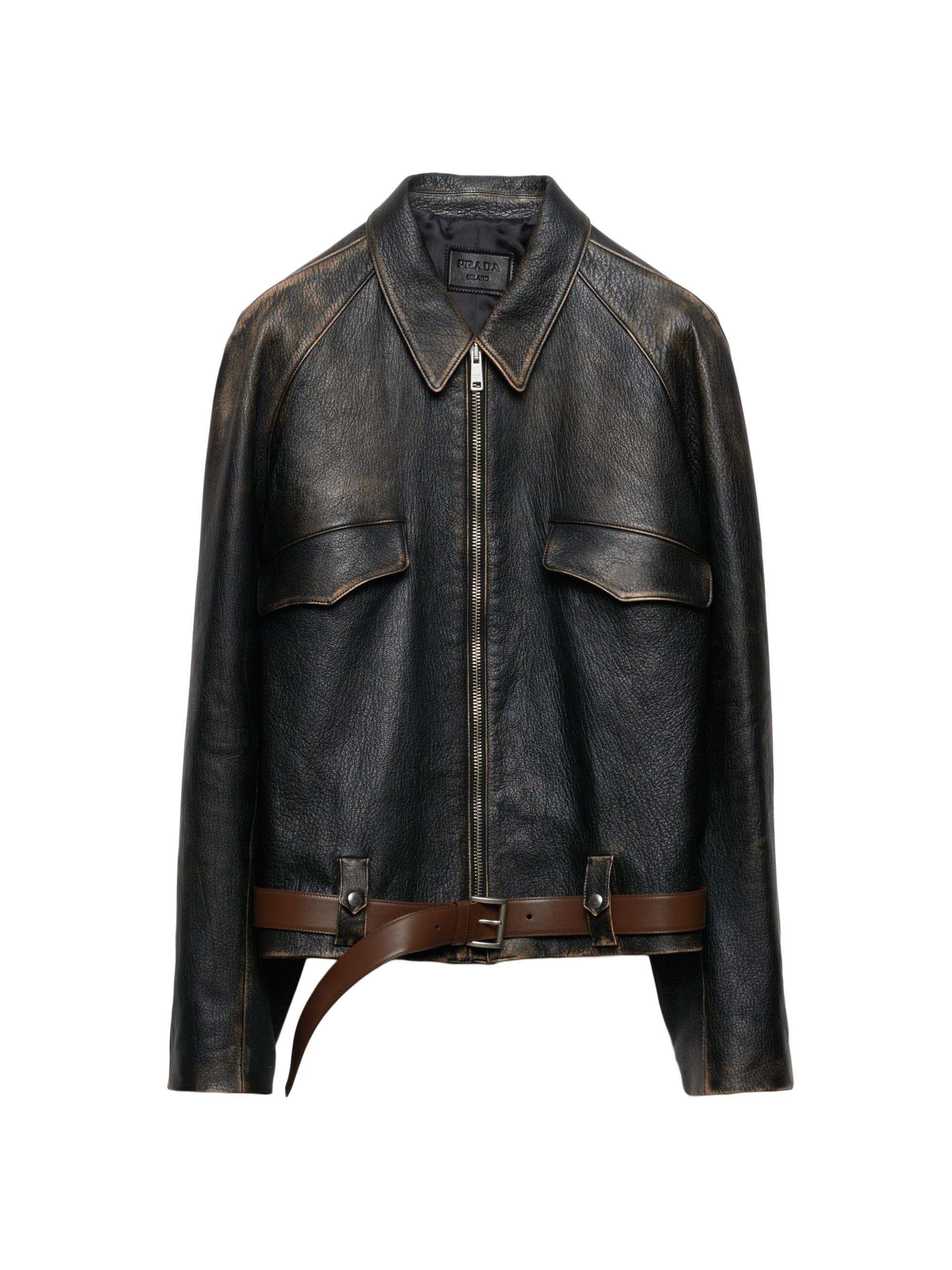 Prada Men's Nappa-Leather Jacket - Black