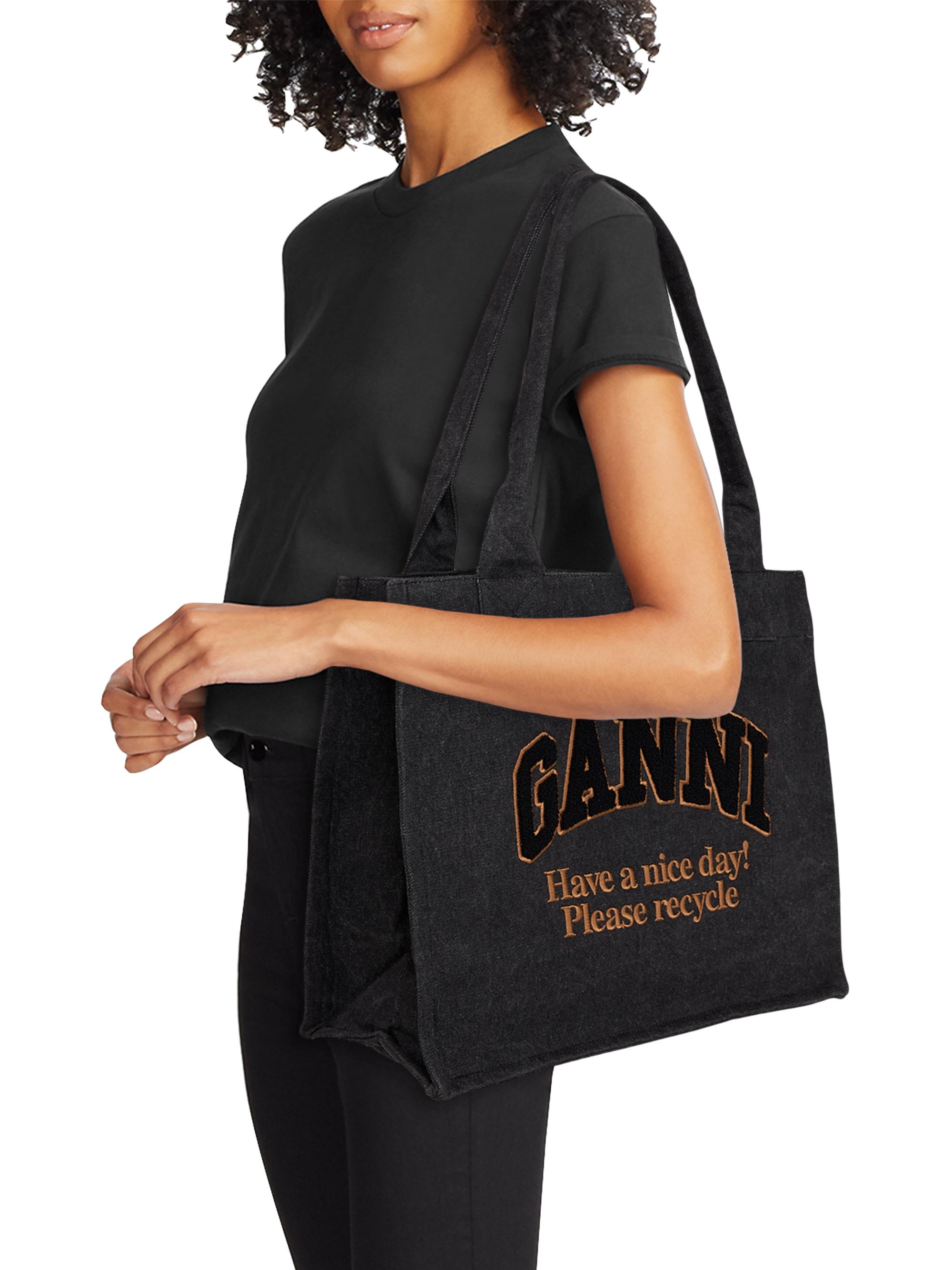 GANNI バッグ Ganni Large Easy Shopper Denim Tote Bag | Saks Fifth Avenue