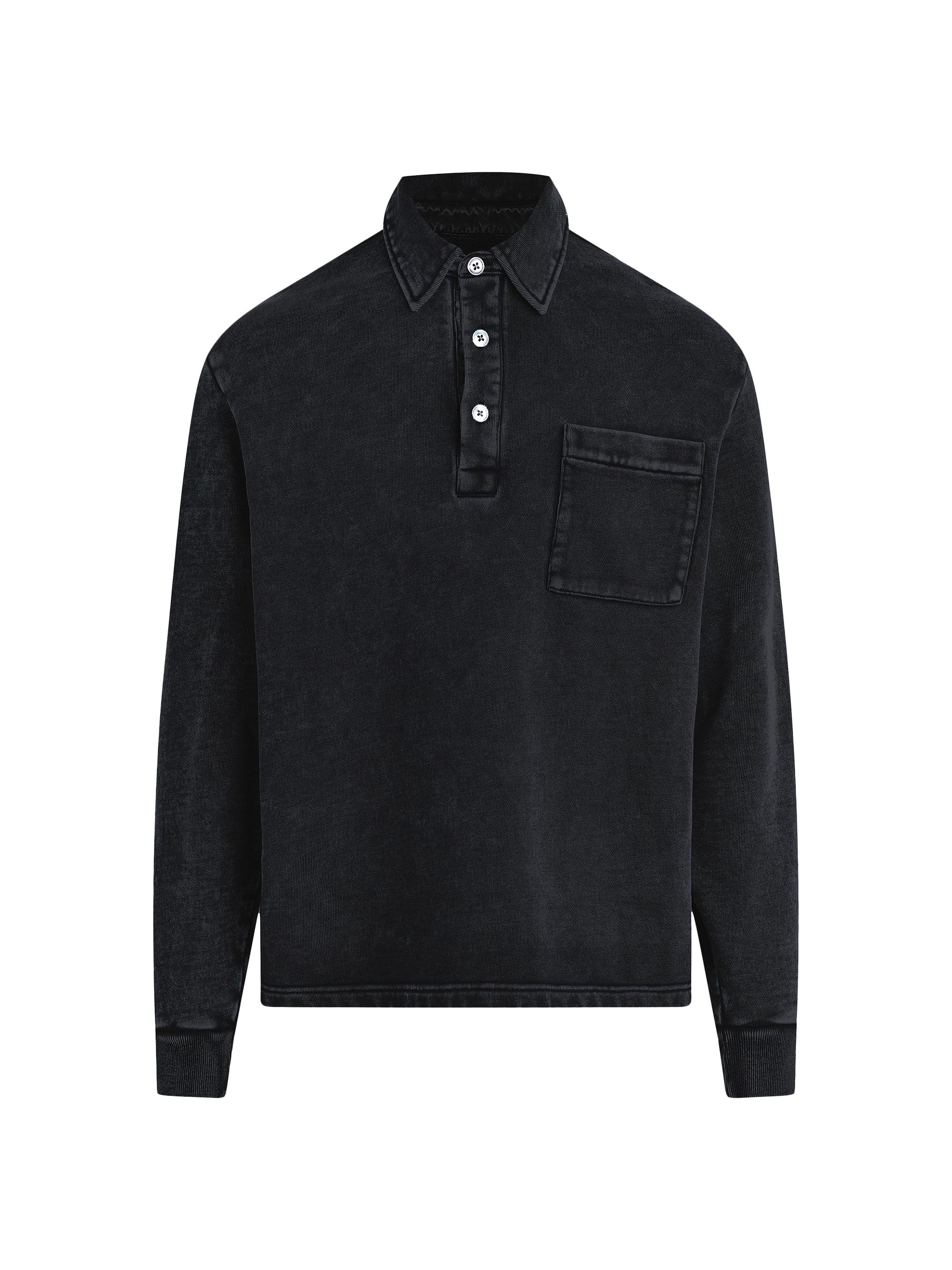 Joe's Jeans Men's Cotton Polo Sweatshirt - Washed Black