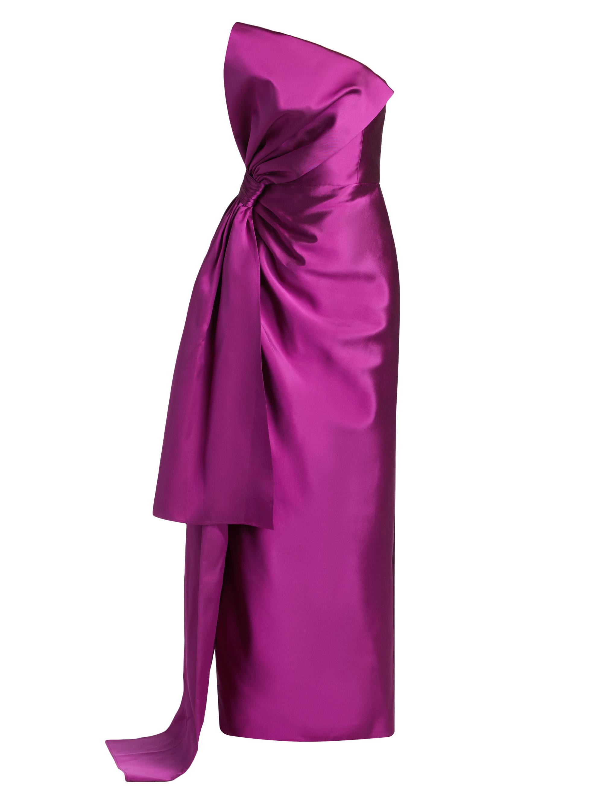 Alexia María Women's Nadine Silk-Wool Draped Strapless Gown - Silk And Wool Violet