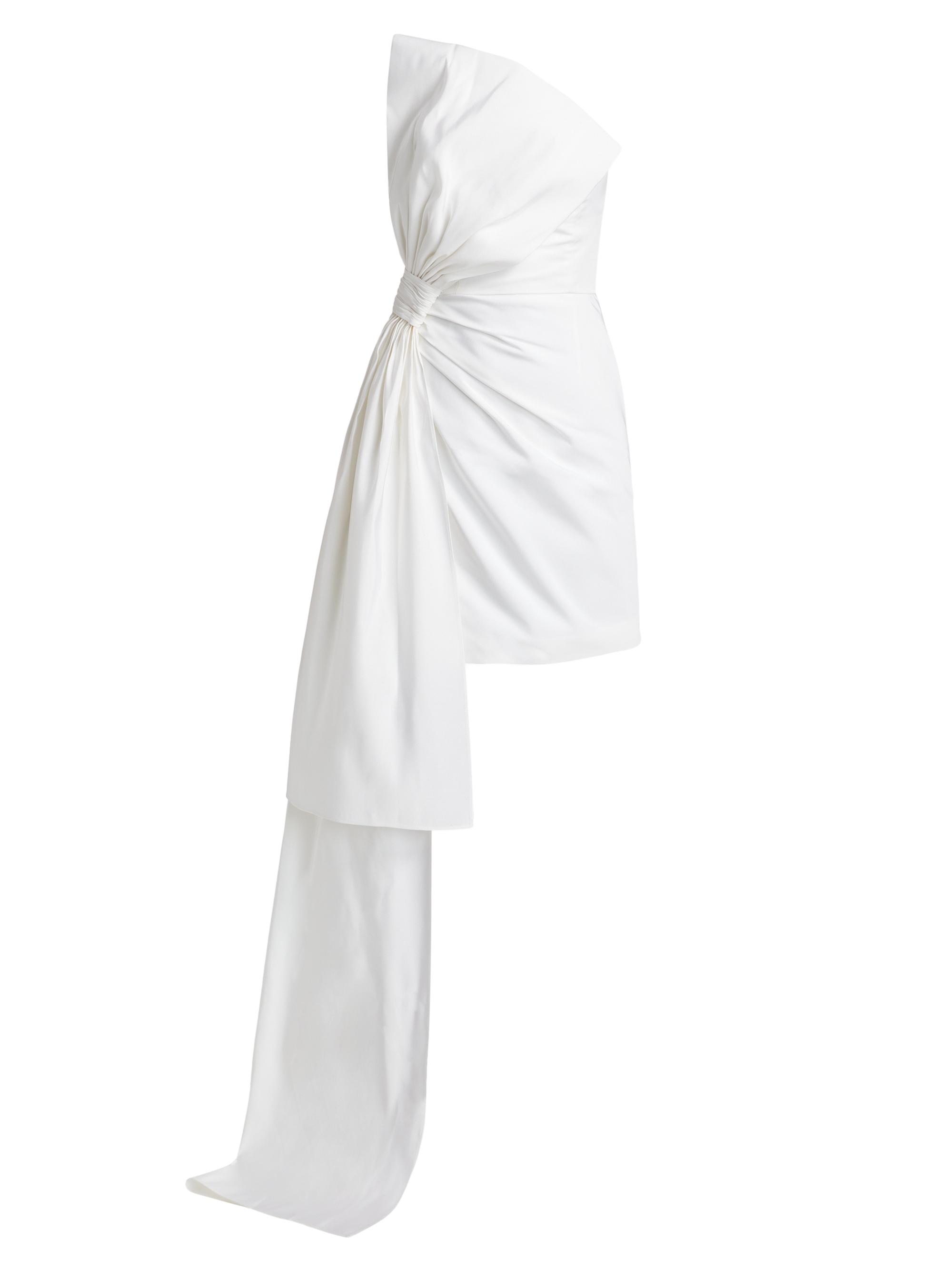 Alexia María Women's Nadine Silk Draped Strapless Minidress - Silk Faille White