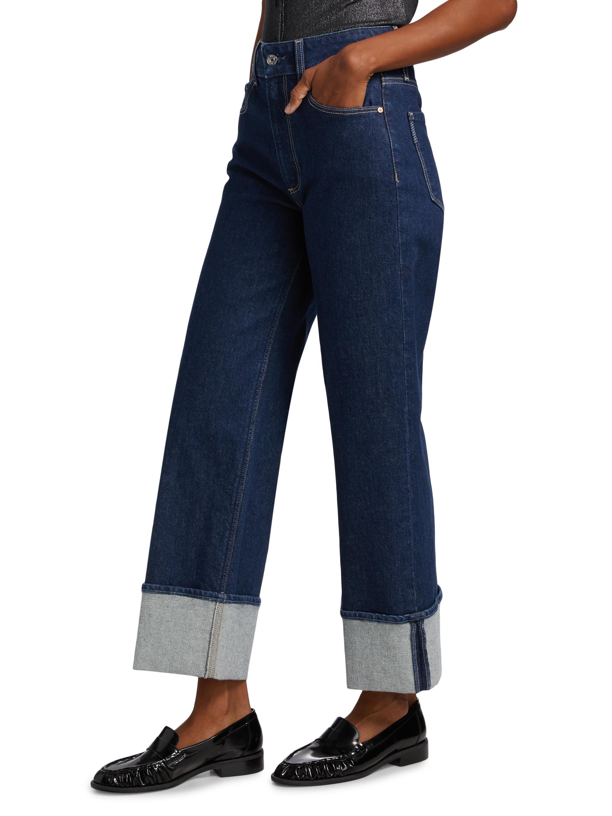 Paige Sasha Wide-Cuff Jeans Saks Fifth Avenue