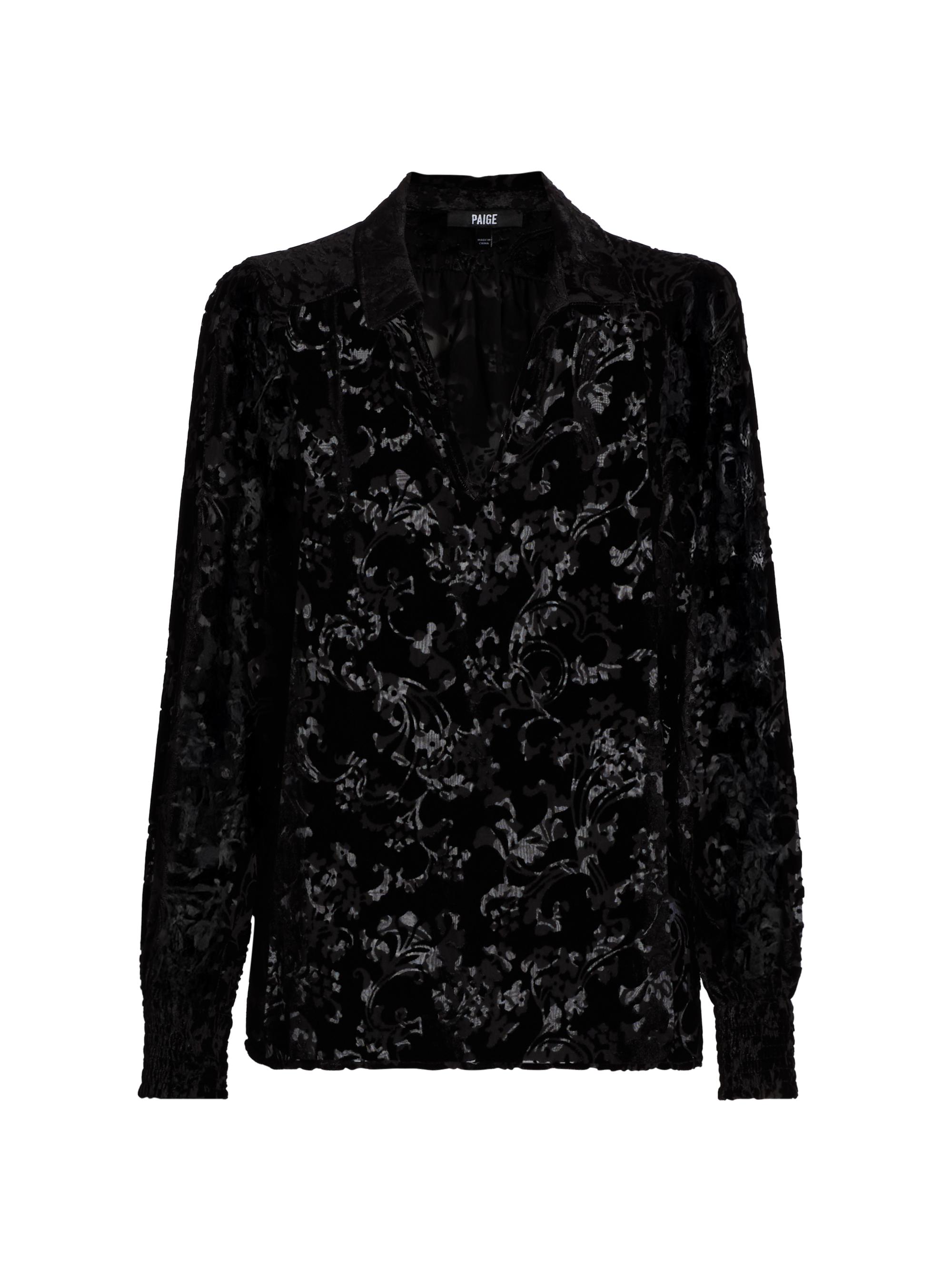 Paige Women's Ginerva Burnout Blouse - Black