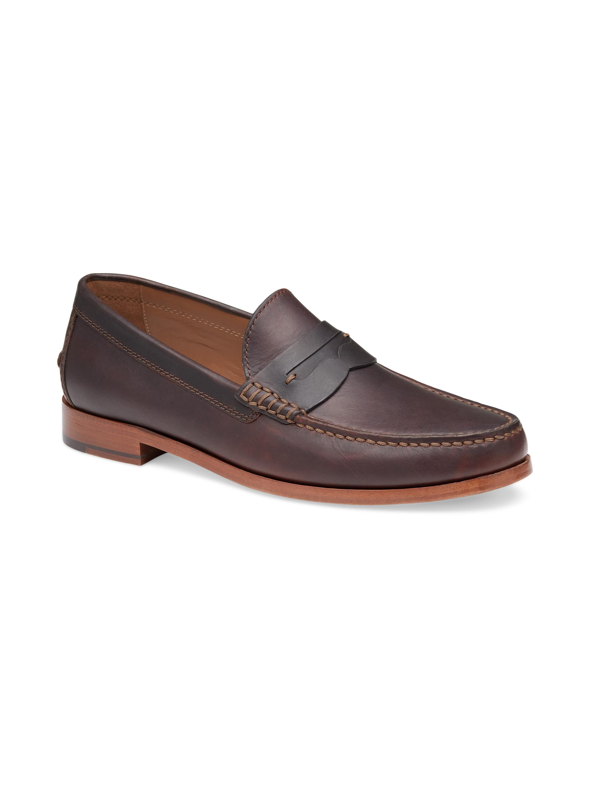 Johnston & Murphy Men's Baldwin Leather Penny Loafers - Dark Brown