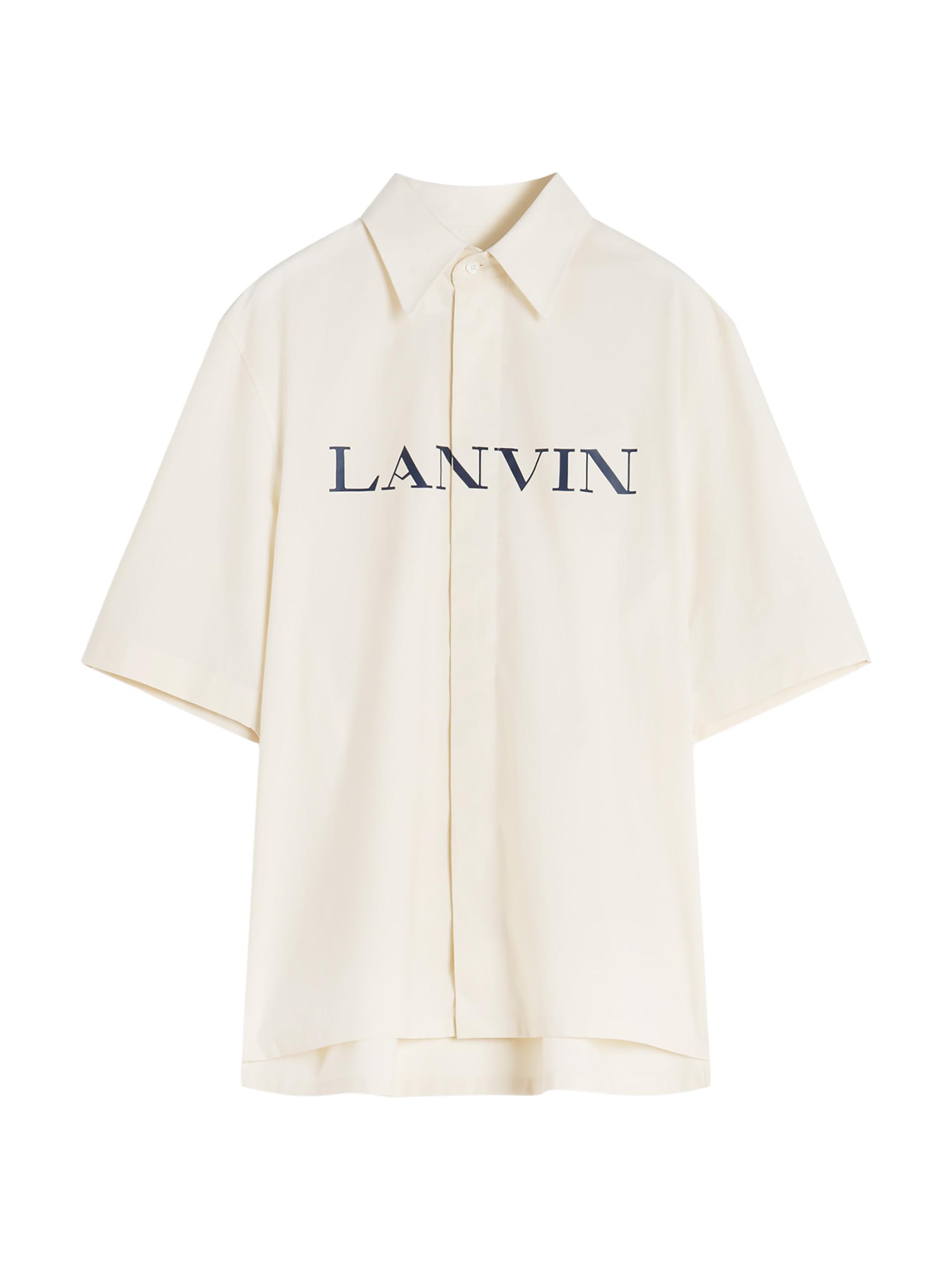Lanvin Men's  Unisex Printed Shirt - Ecru