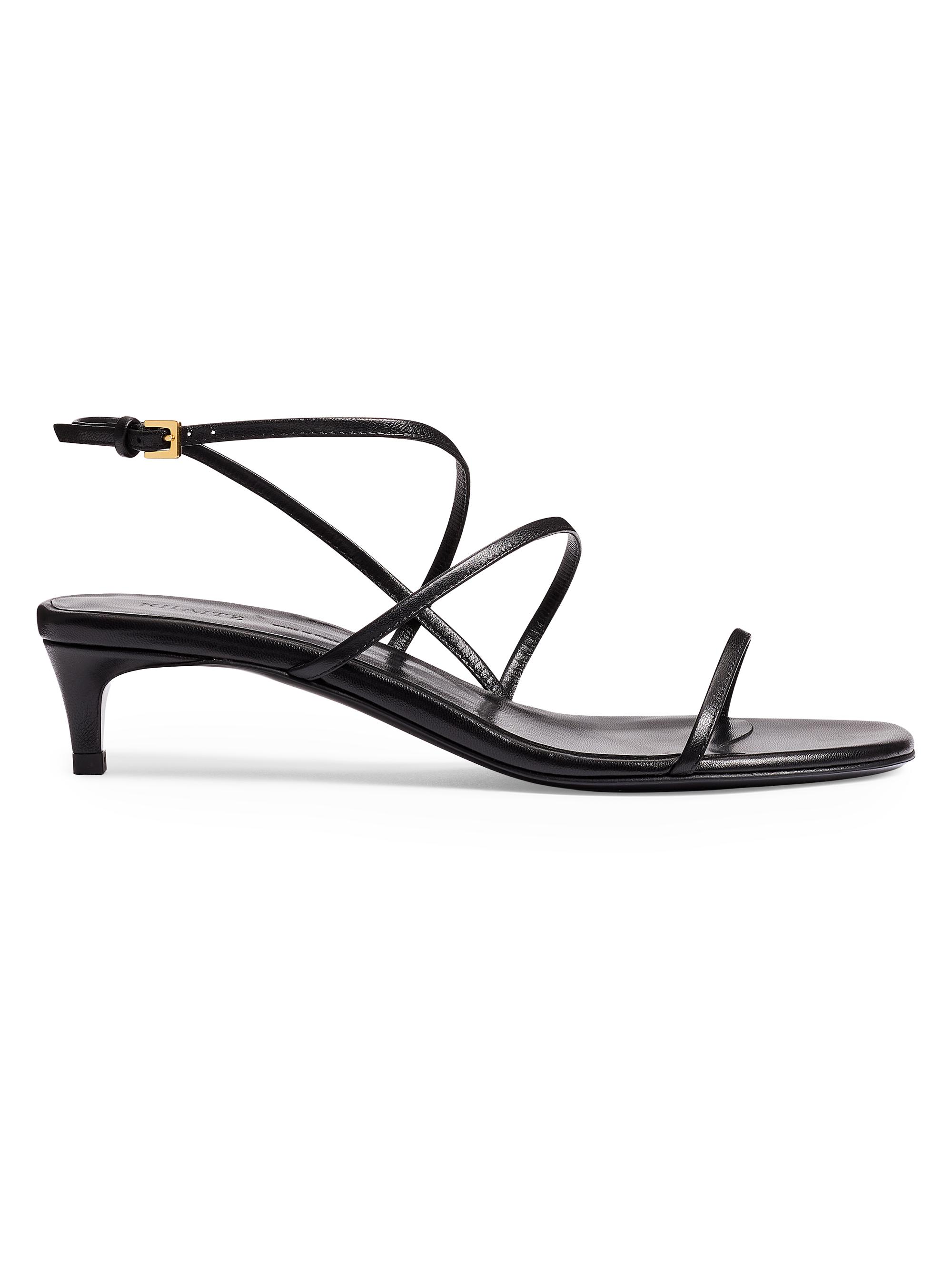 Khaite Women's Loop Strappy Leather Sandals - Black