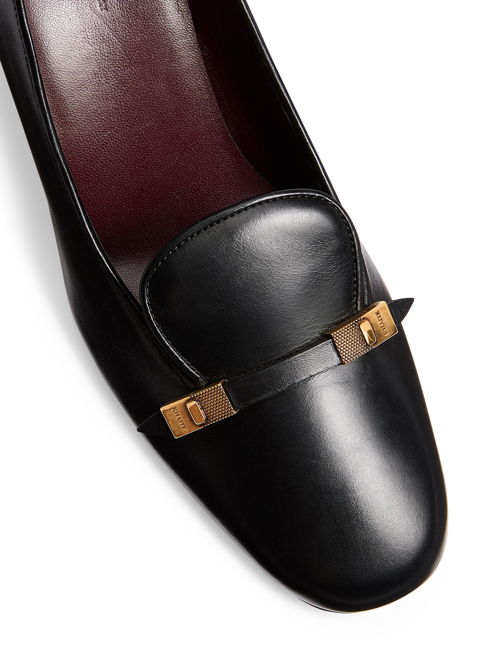 Khaite Elio 65MM Leather Loafer Pumps | Saks Fifth Avenue