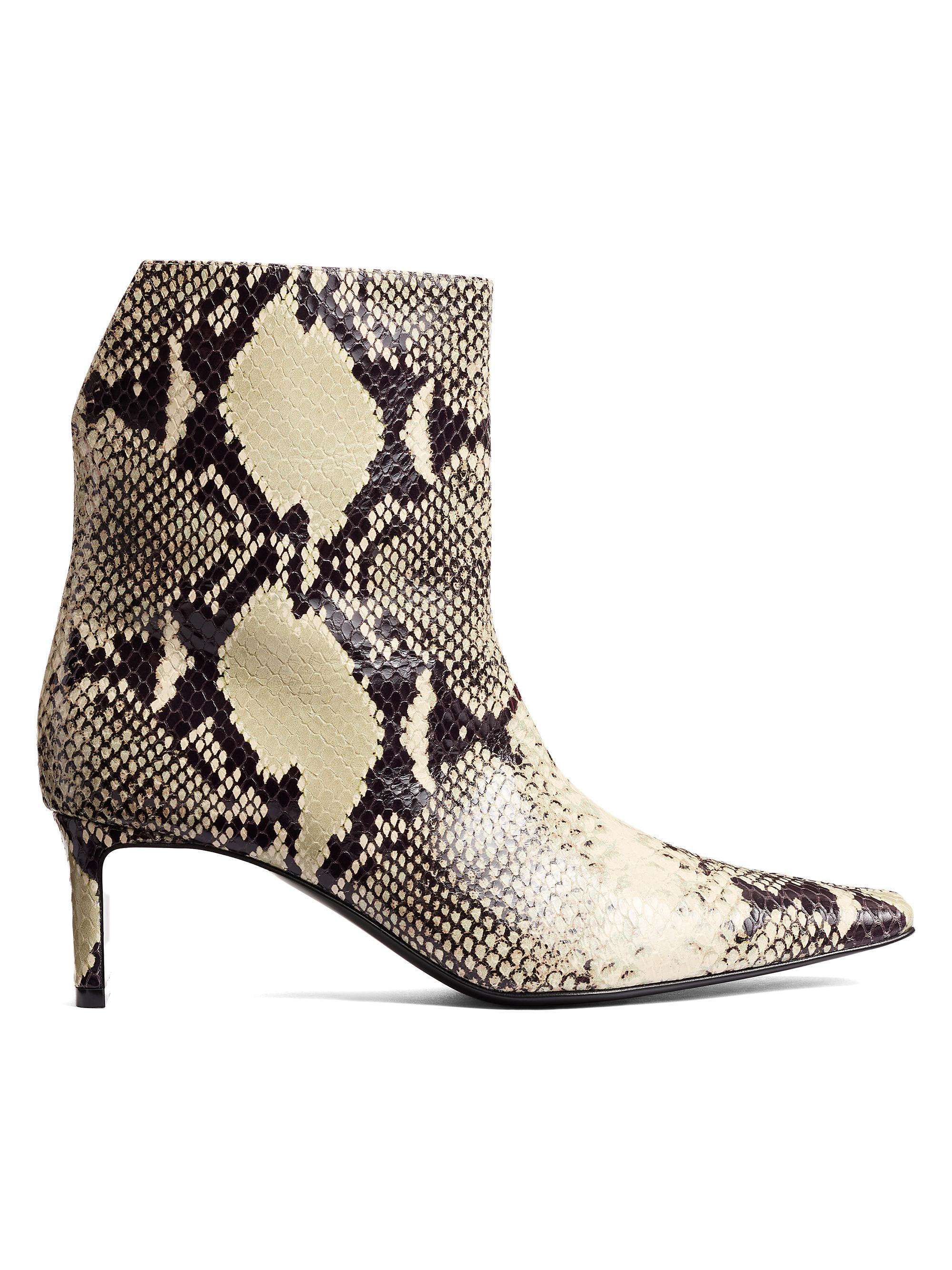 Khaite Women's Ona 55MM Snake-Print Leather Ankle Boots - Natural