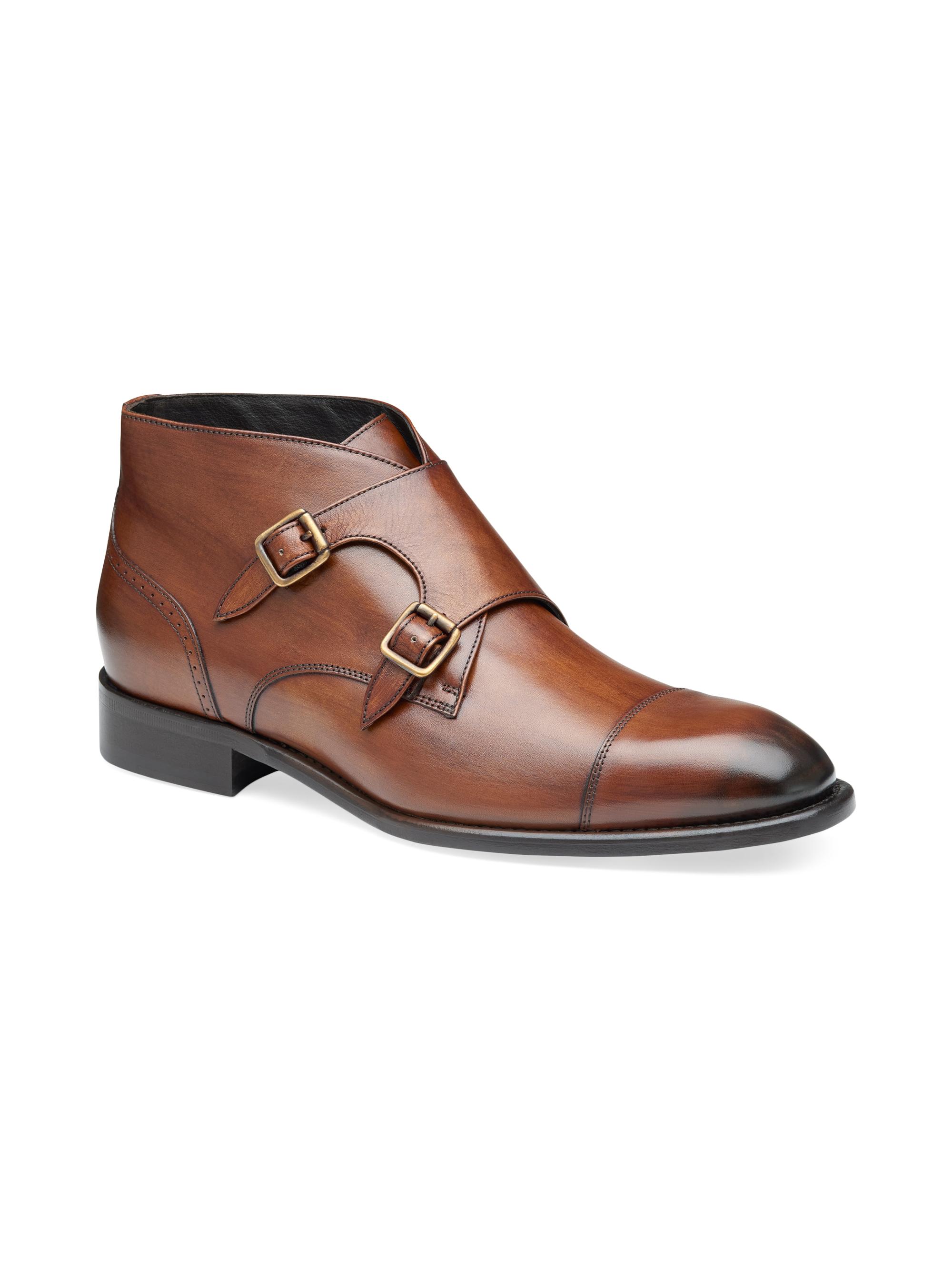 Johnston & Murphy Men's Ellsworth Double Buckle Leather Boots - Brown