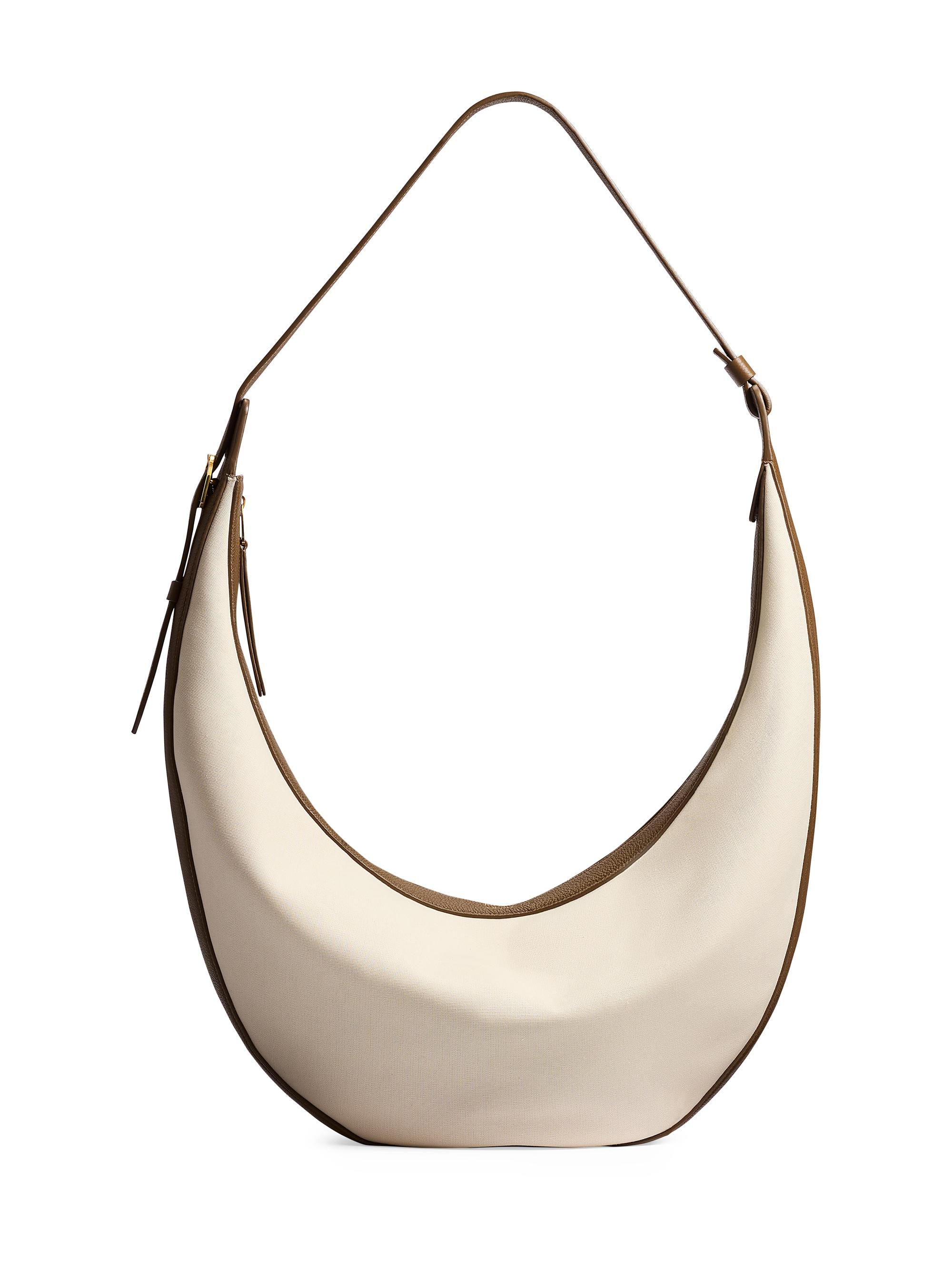 Khaite Women's Augustina Leather & Canvas Hobo Bag - Cream Dark Olive