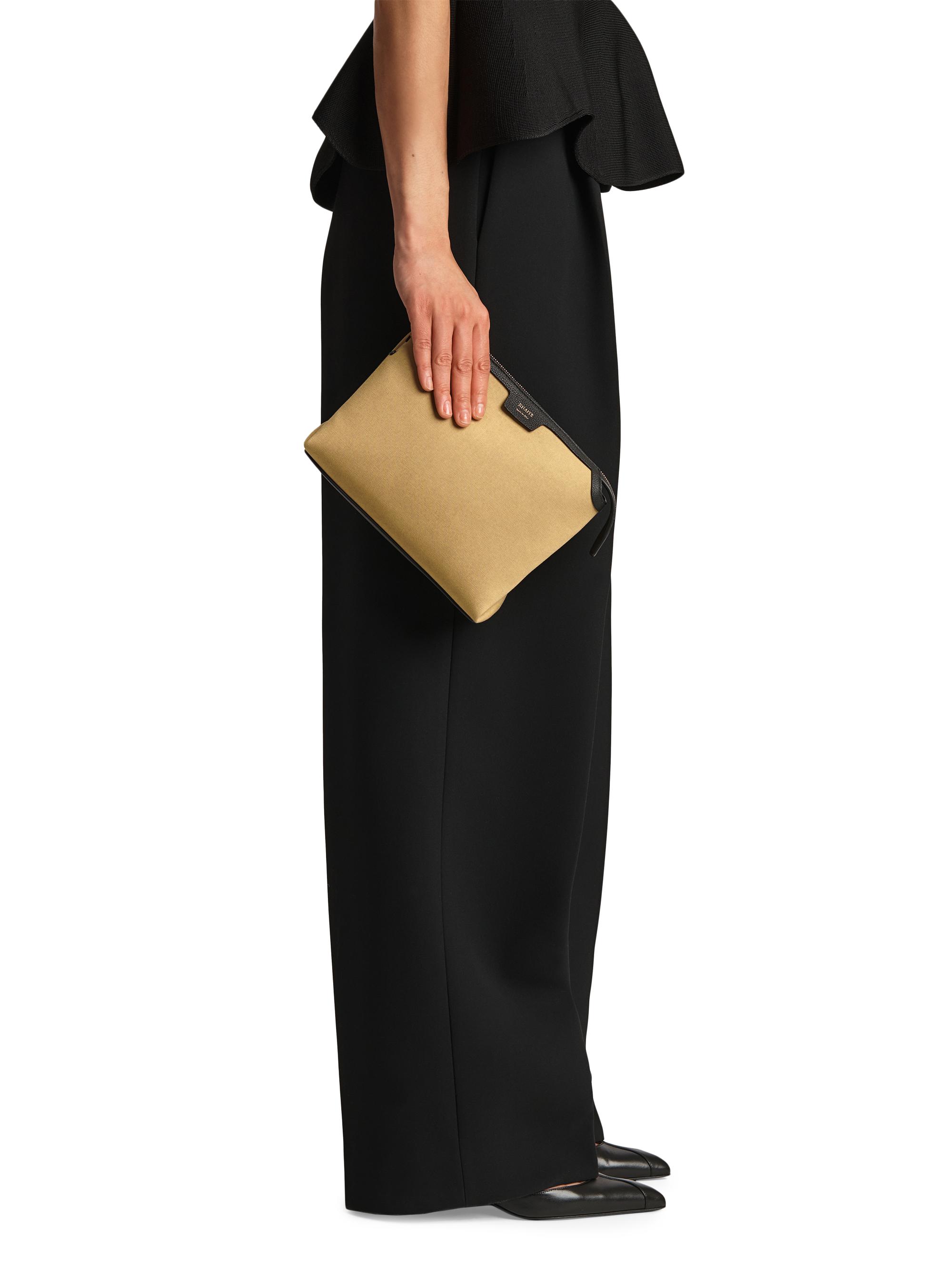 Khaite Medium Lina Canvas & Leather Crossbody Bag | Saks Fifth Avenue