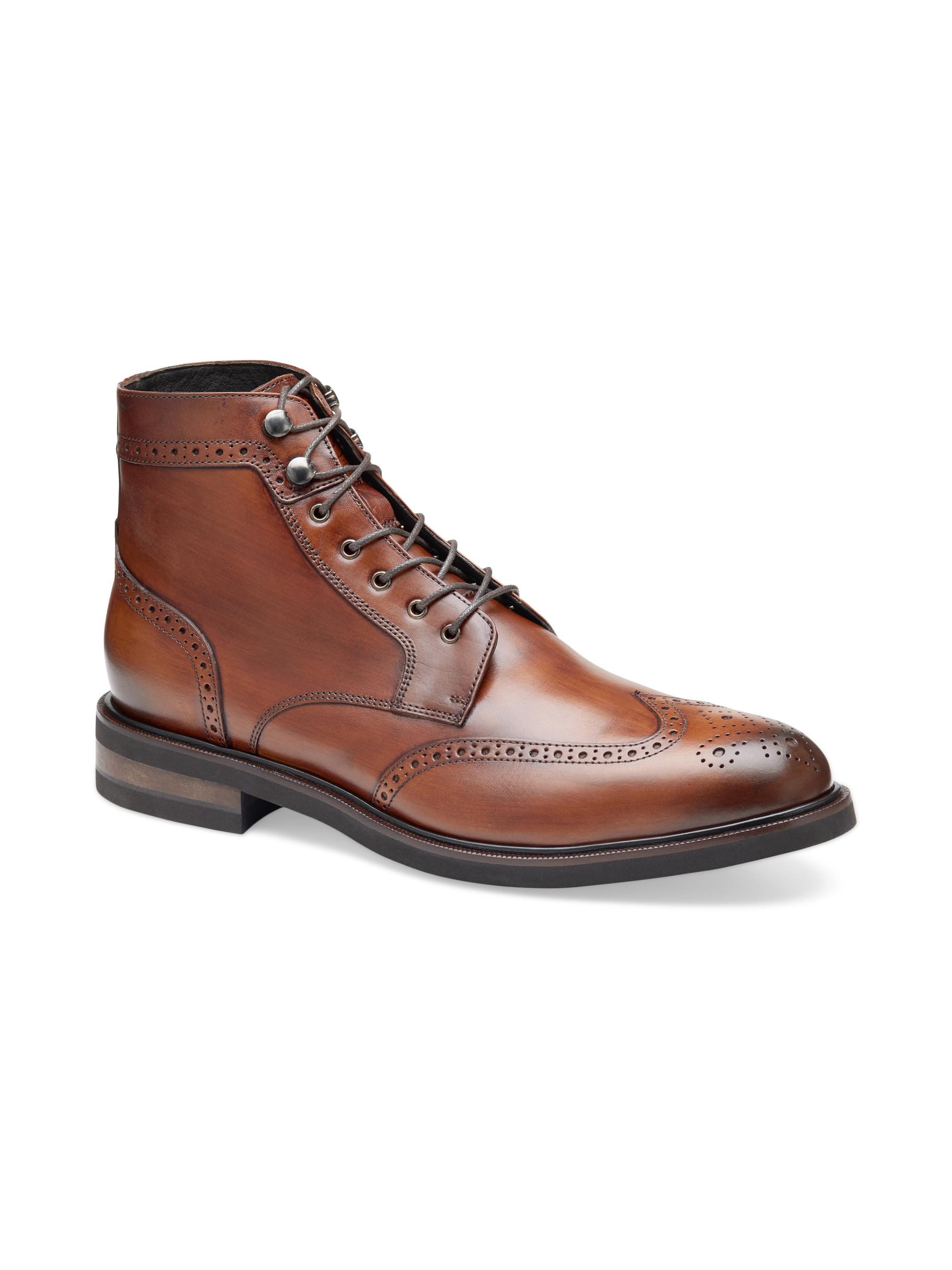 Johnston & Murphy Men's Hartley Wingtip Leather Boots - Brown
