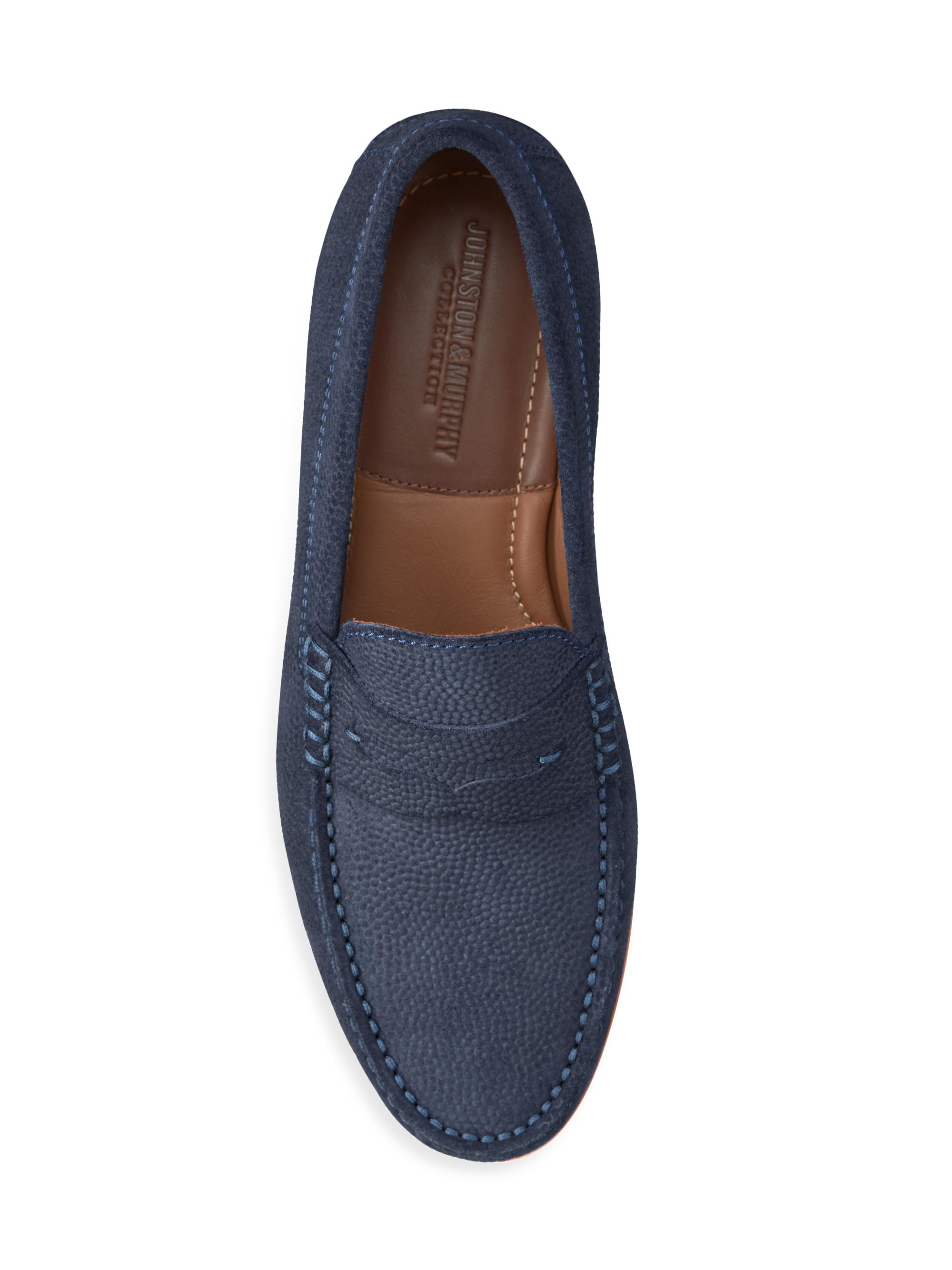 Johnston & Murphy Baldwin Navy Suede Penny Driven Moccasin Johnston & Murphy Men main image 2