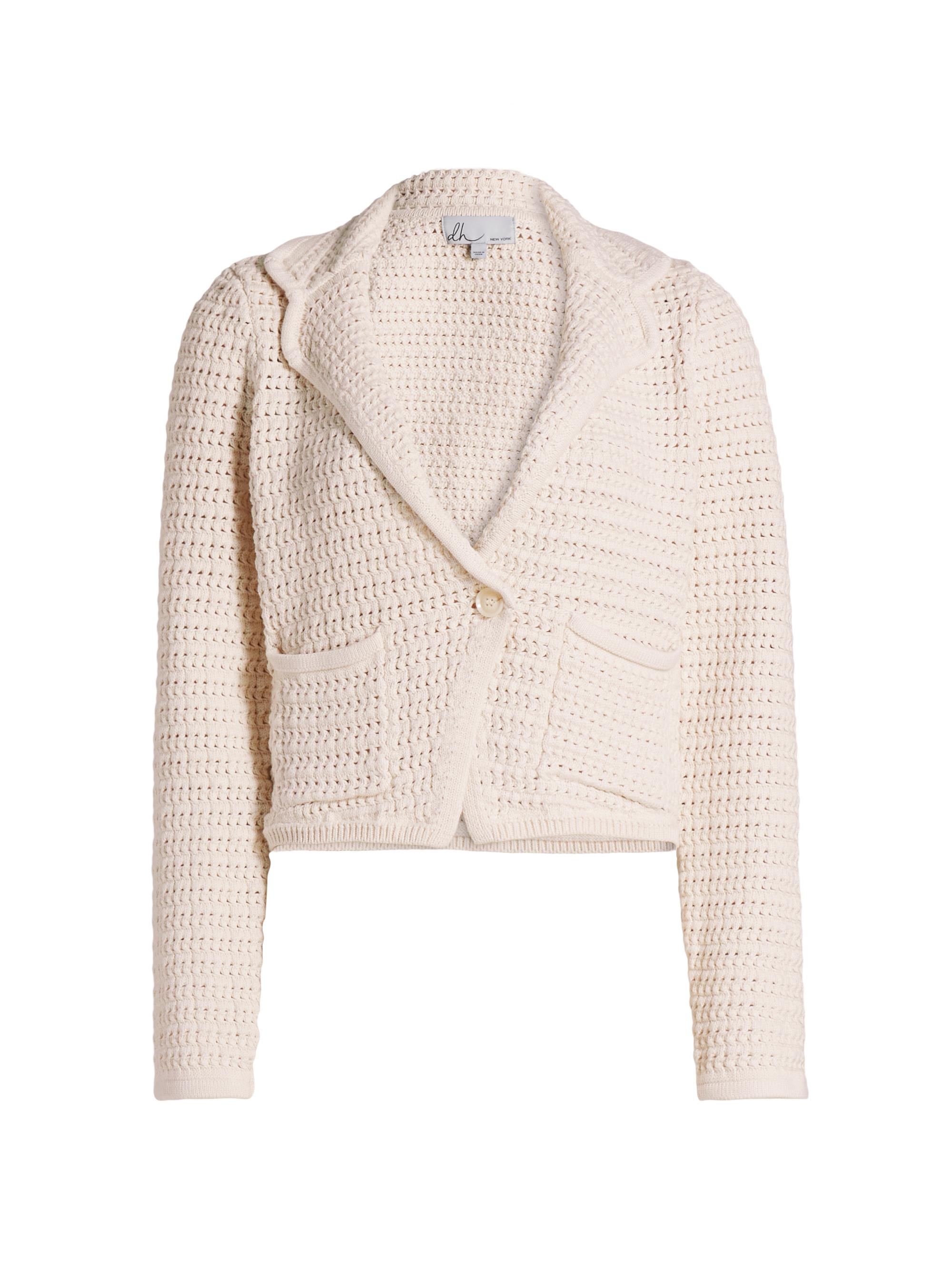 dh New York Women's Diane Crochet Blazer - Pearl