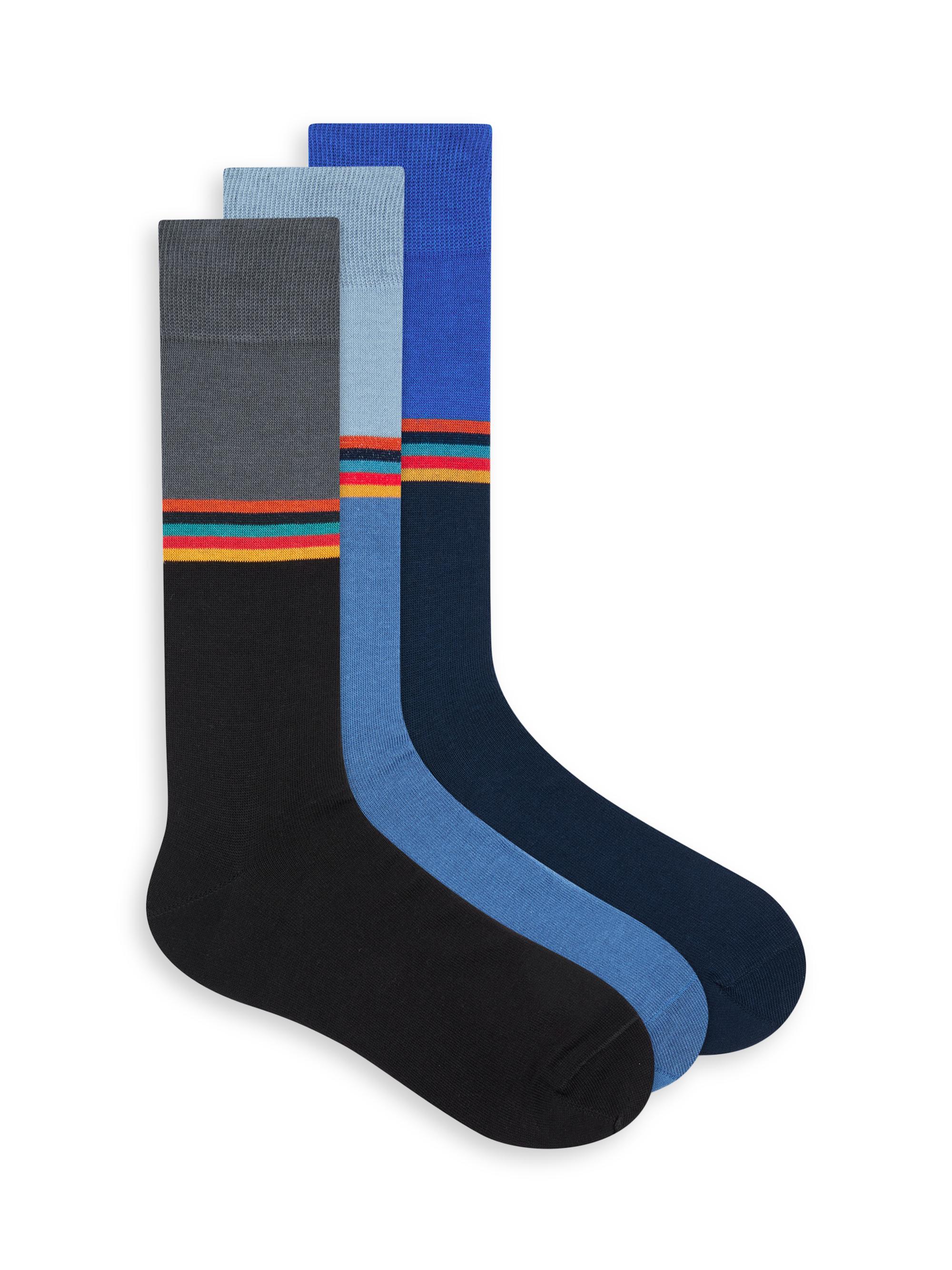 Paul Smith Men's Jared 3-Pack Striped Crew Socks - Mixed