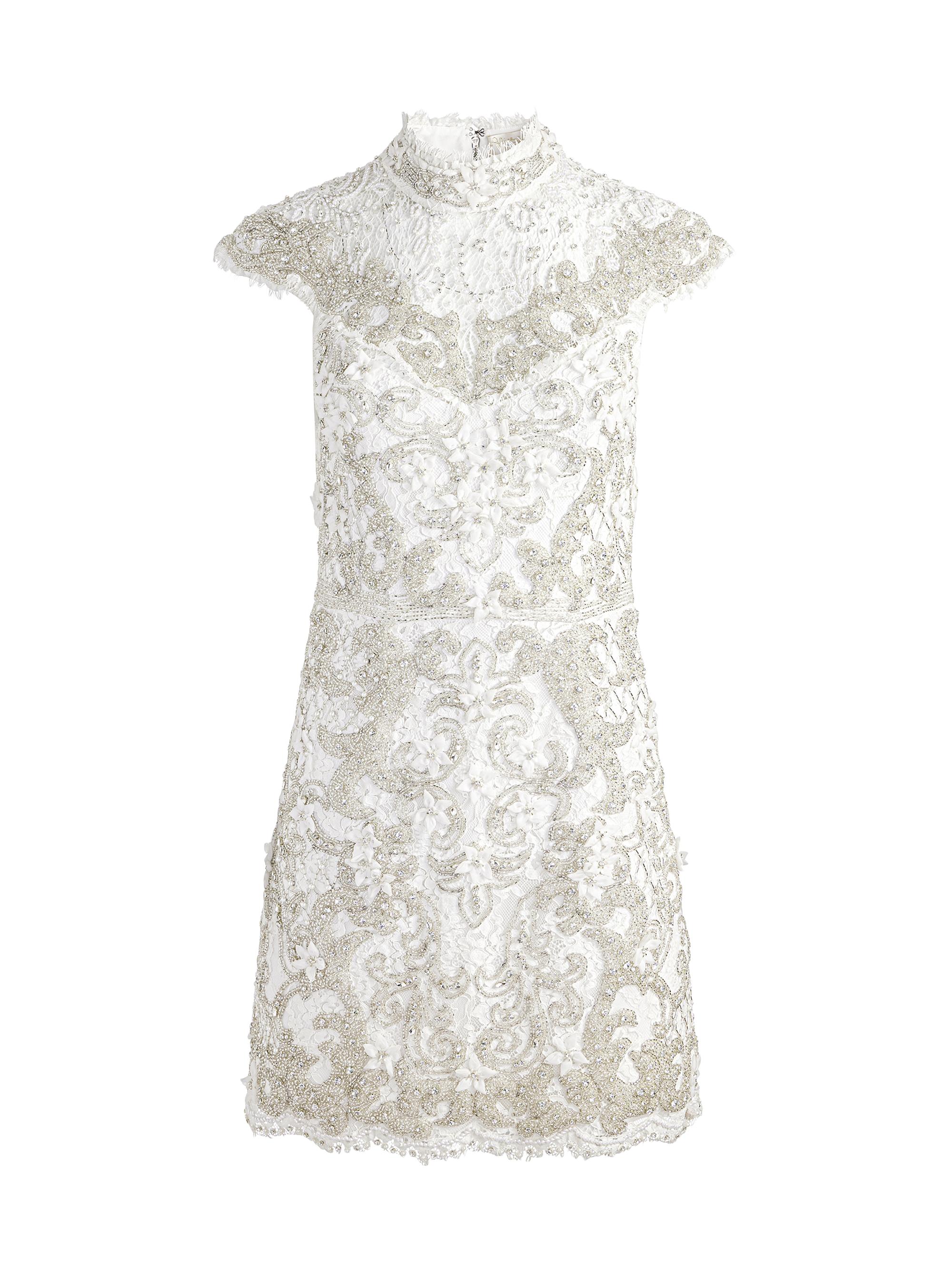 blue white embroidered dress White/Blue Triangle Full Embroidered Thobe 2 main image 0