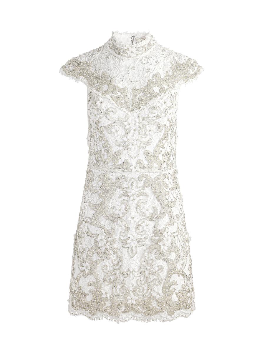 Alice + Olivia Pria Sequined Cotton-Blend Minidress | Saks