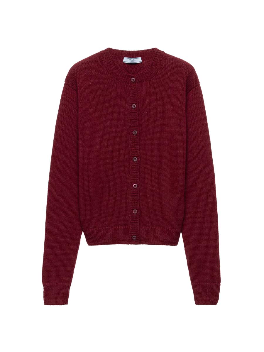 Prada Women's Cashmere Cardigan In Red