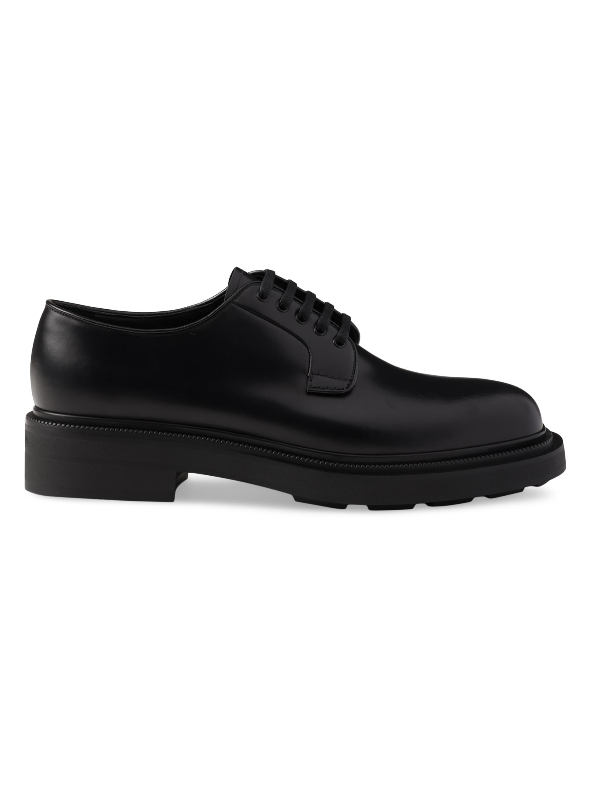 Prada Brushed Leather Derby Shoes | Saks Fifth Avenue