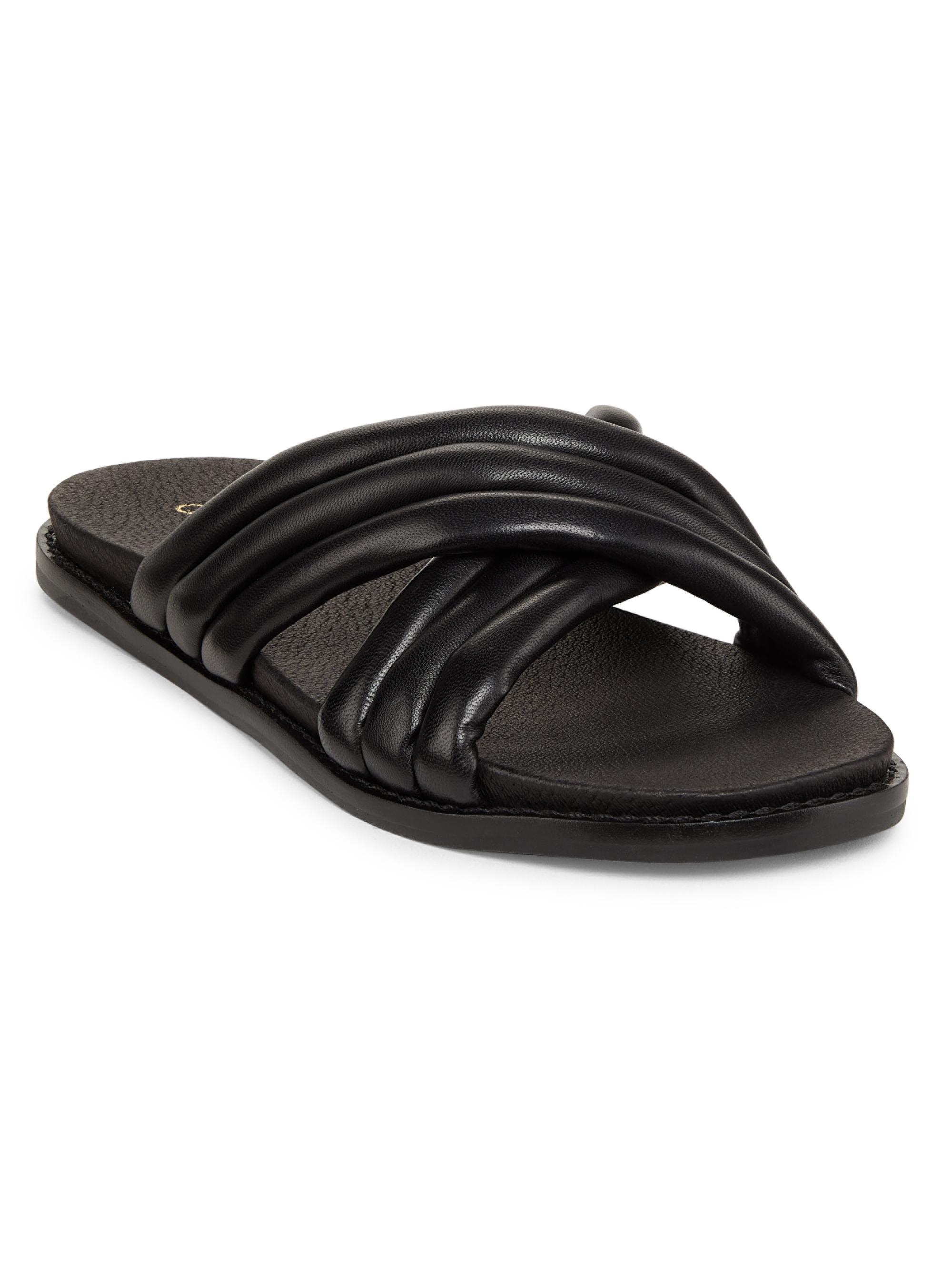 Saks Fifth Avenue Crisscross Leather Slide Sandals | Saks  display picture 3