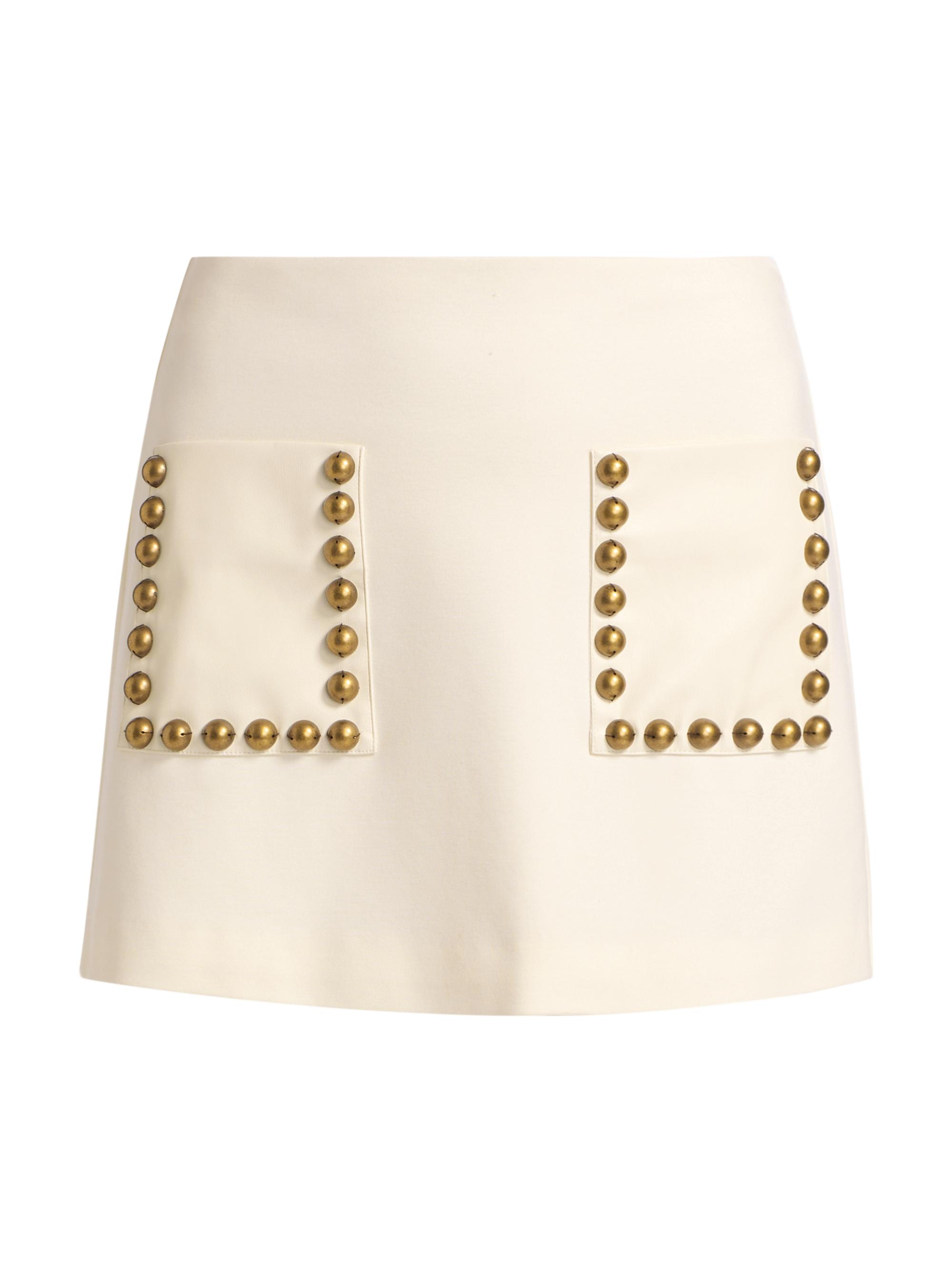 Ramy Brook Women's Deidre Studded A-Line Miniskirt - Winter White Ponte