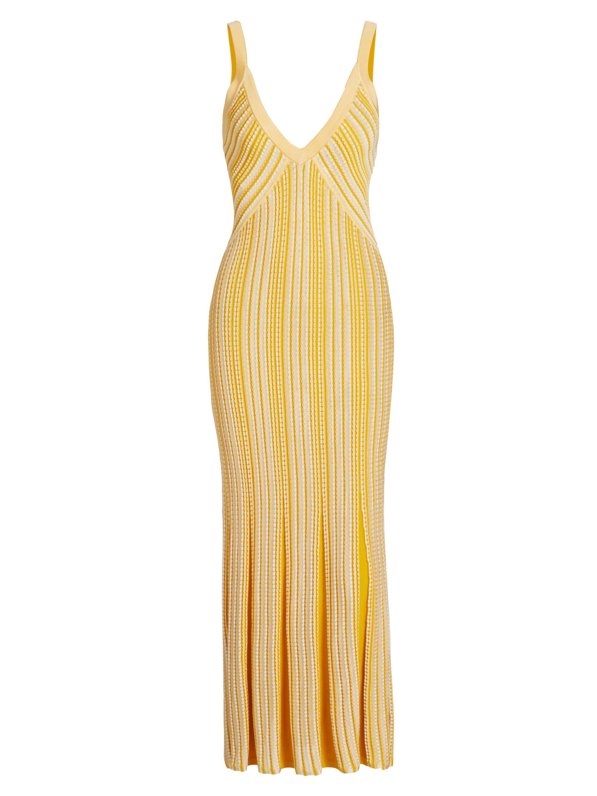 Ramy Brook Women's Paetyn Striped Knit Sleeveless Midi-Dress - Daisy Yellow Stripe