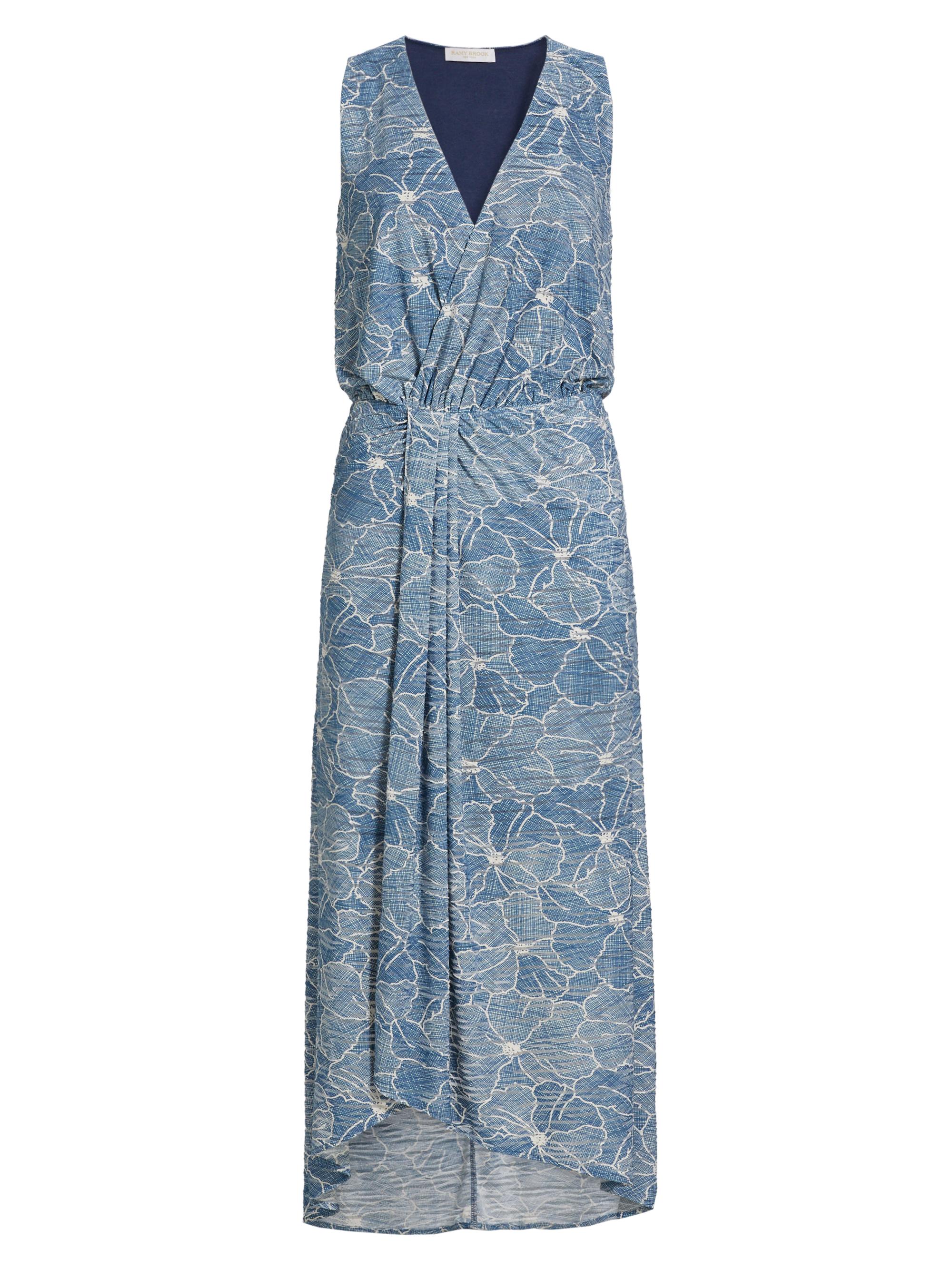 Ramy Brook Women's Yuka Floral Burnout Sleeveless Midi-Dress - Chambray Burnout