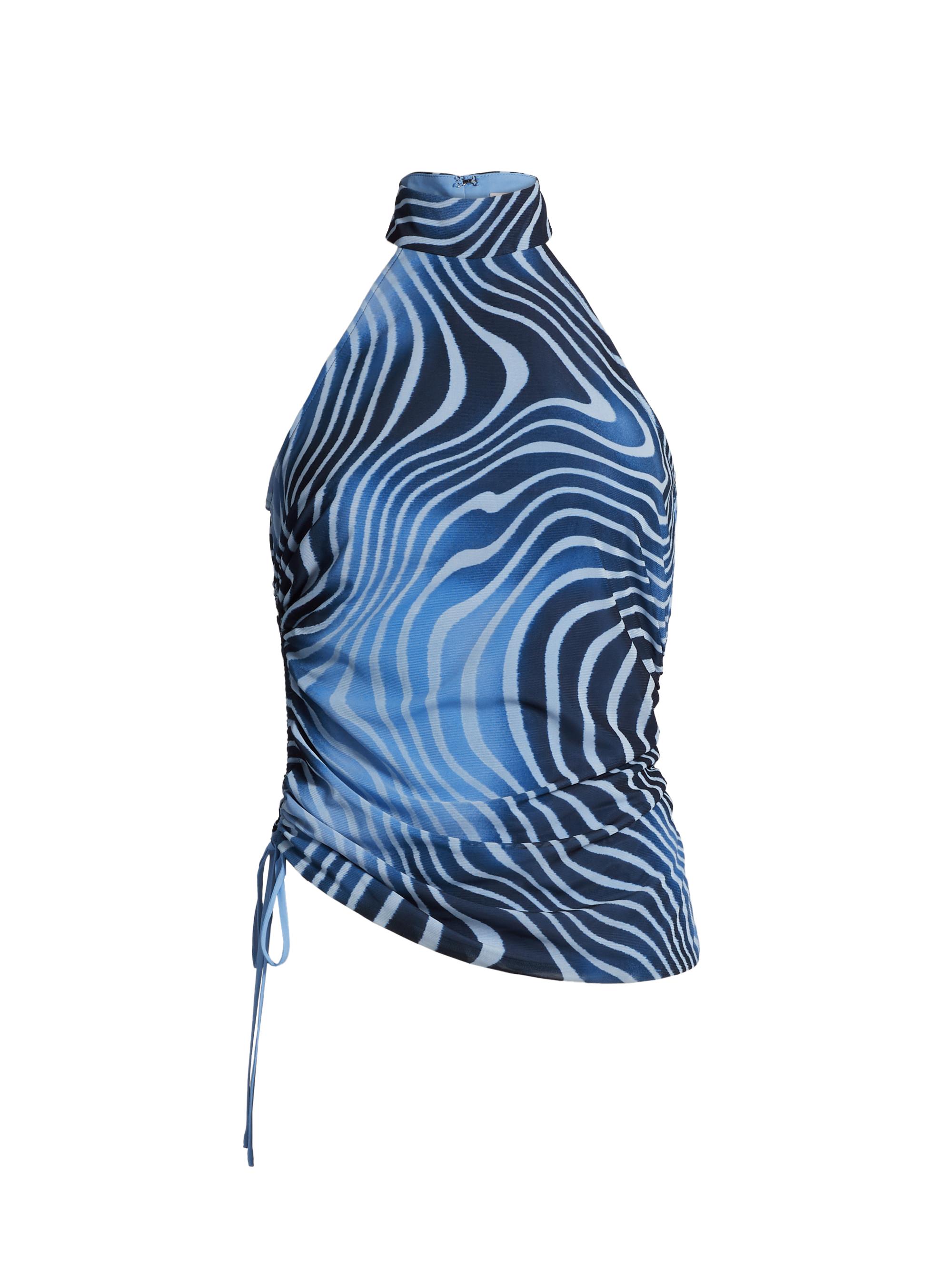 Ramy Brook Women's Kemeisha Asymmetric Halter Top - Navy Swirl
