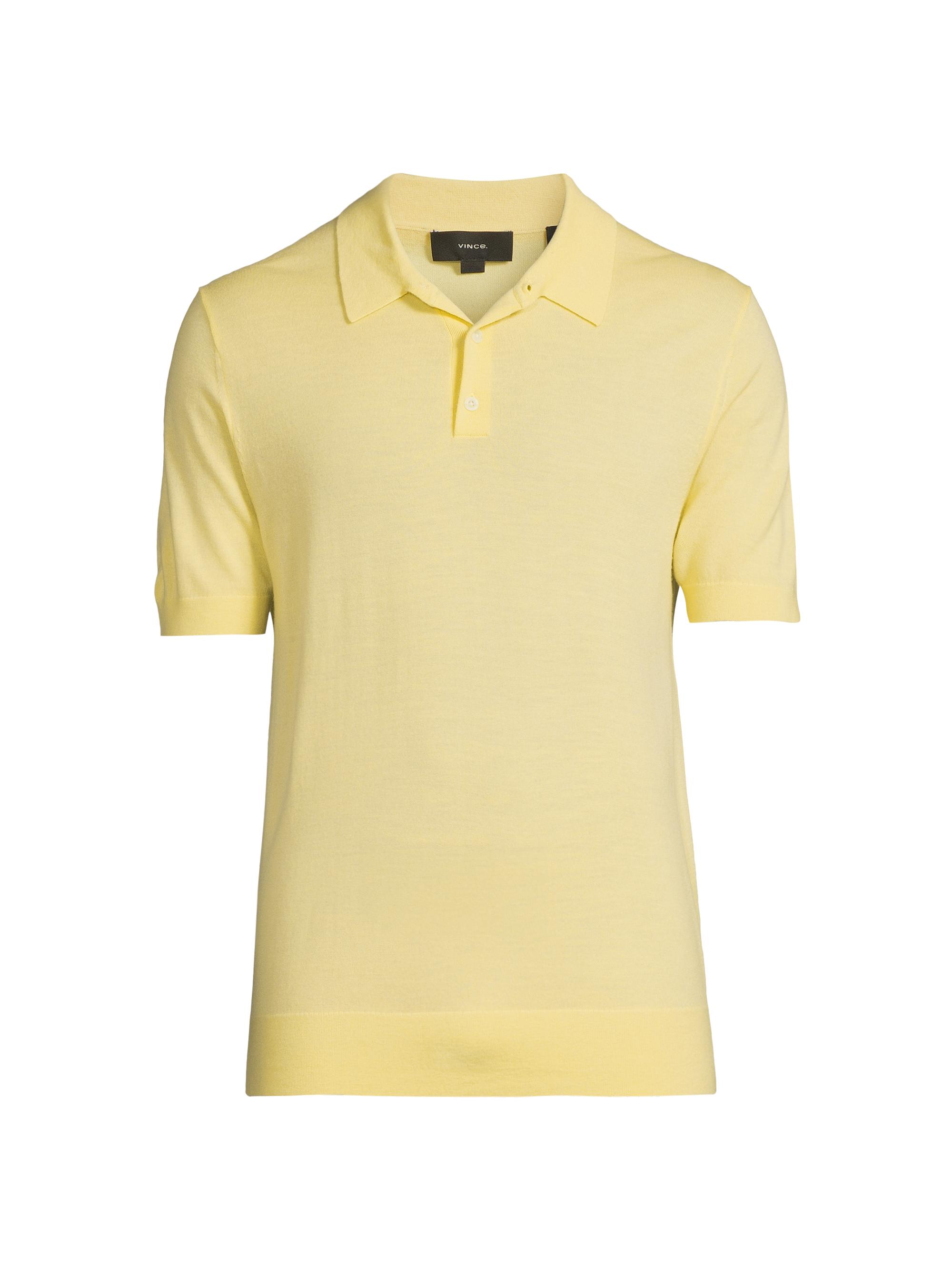 Vince Men's Wool-Cashmere Polo Shirt - Golden Haze