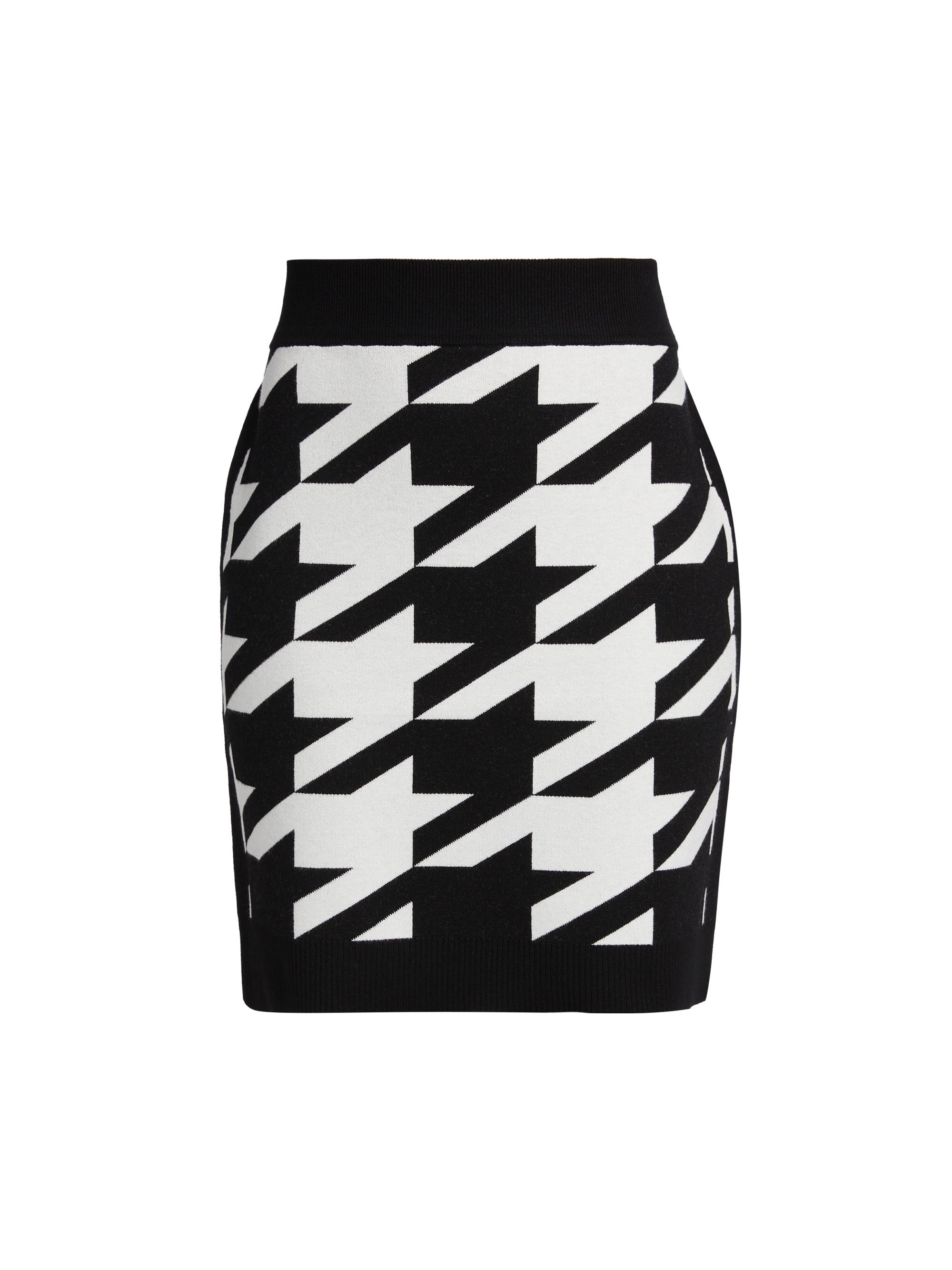 Toccin Women's Jackie Houndstooth Miniskirt - Jet Optic  Houndstooth