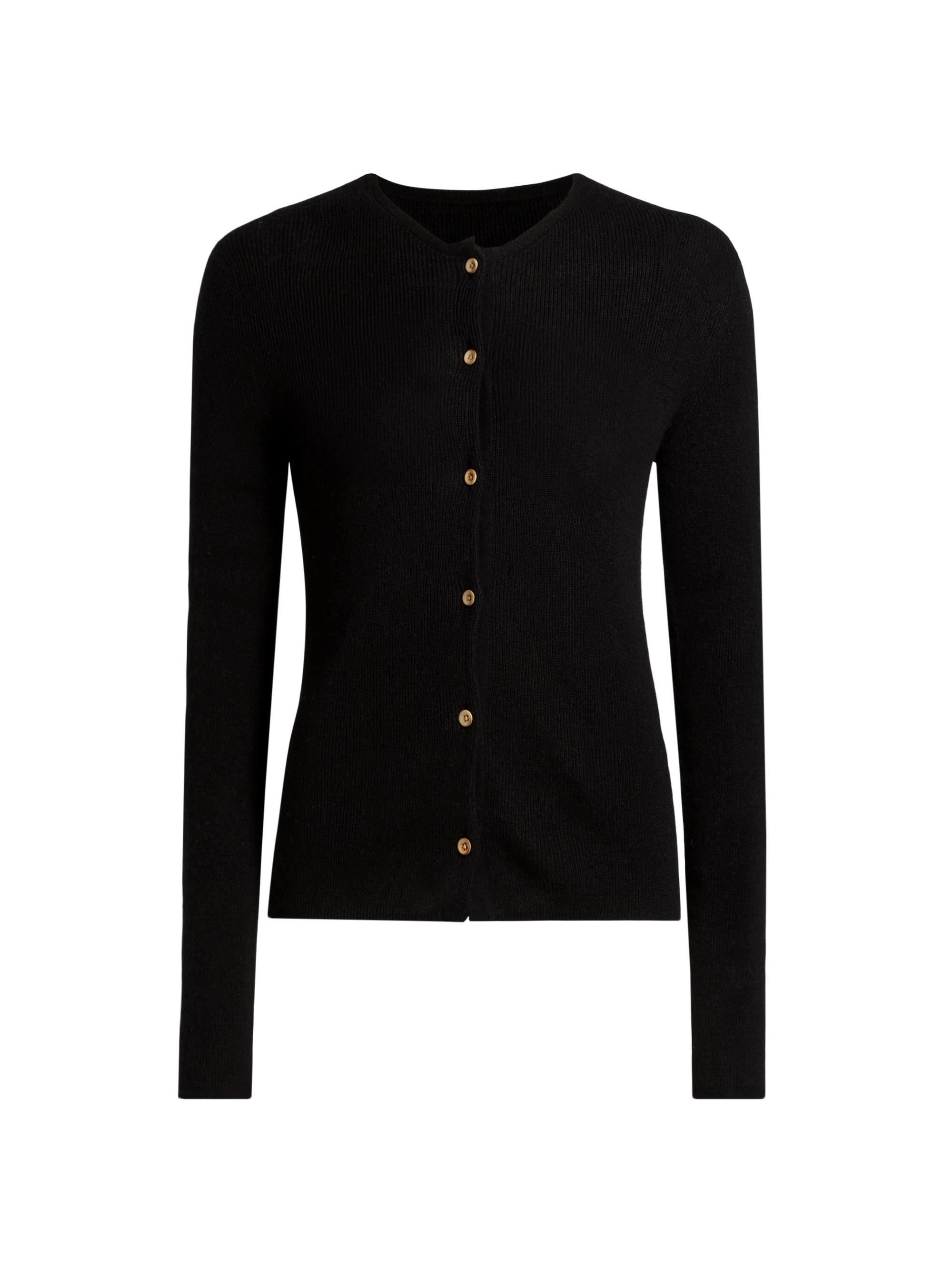 The Elder Statesman Women's Delicash Silk-Cashmere Rib-Knit Cardigan - Black