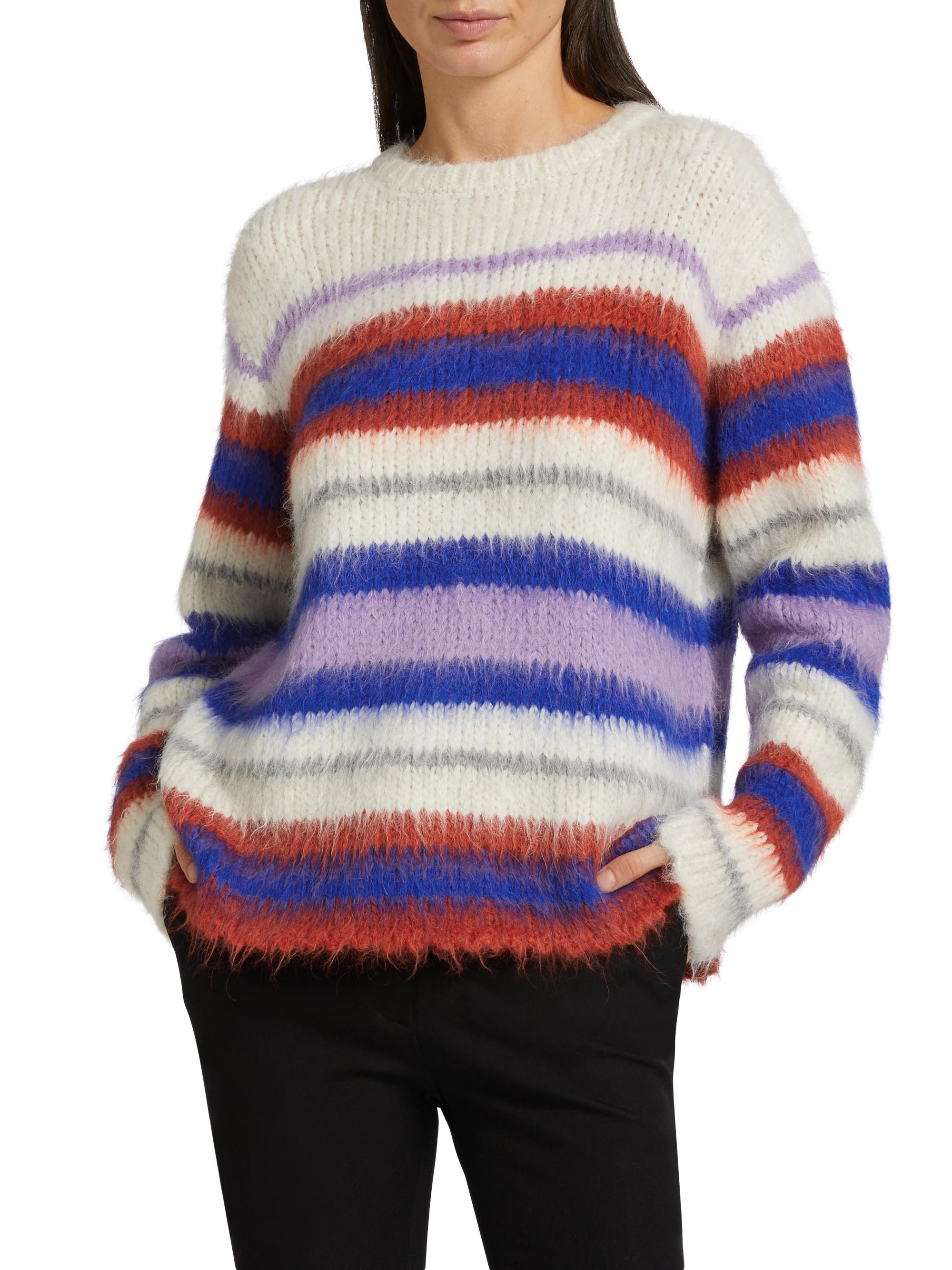 The Elder Statesman Thistle Vineyard Striped Alpaca-Blend Sweater
