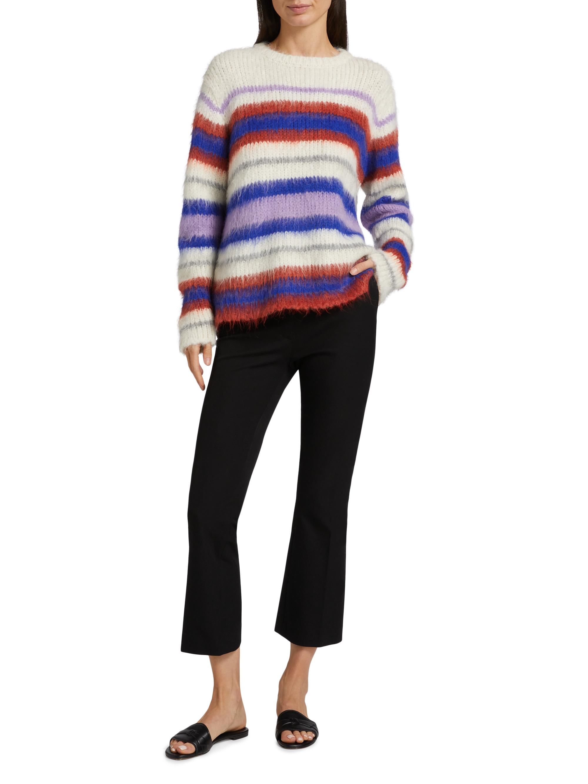 The Elder Statesman Thistle Vineyard Striped Alpaca-Blend Sweater