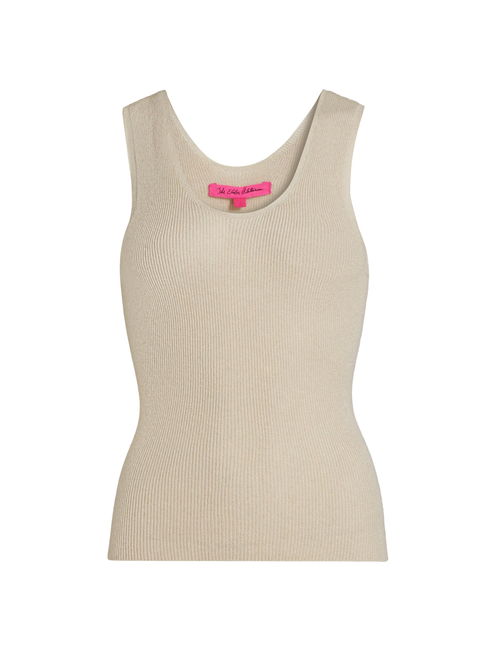 The Elder Statesman Women's Delicash Cashmere-Silk Knit Tank - Oatmeal