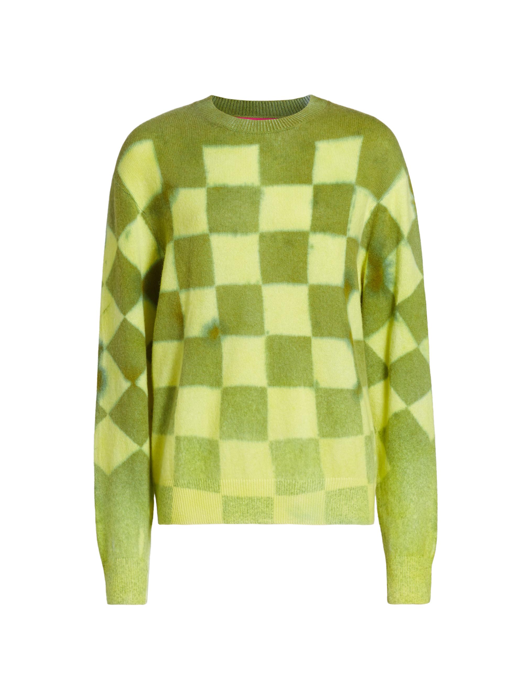 The Elder Statesman Women's Chess Tranquility Cashmere Sweater - Green