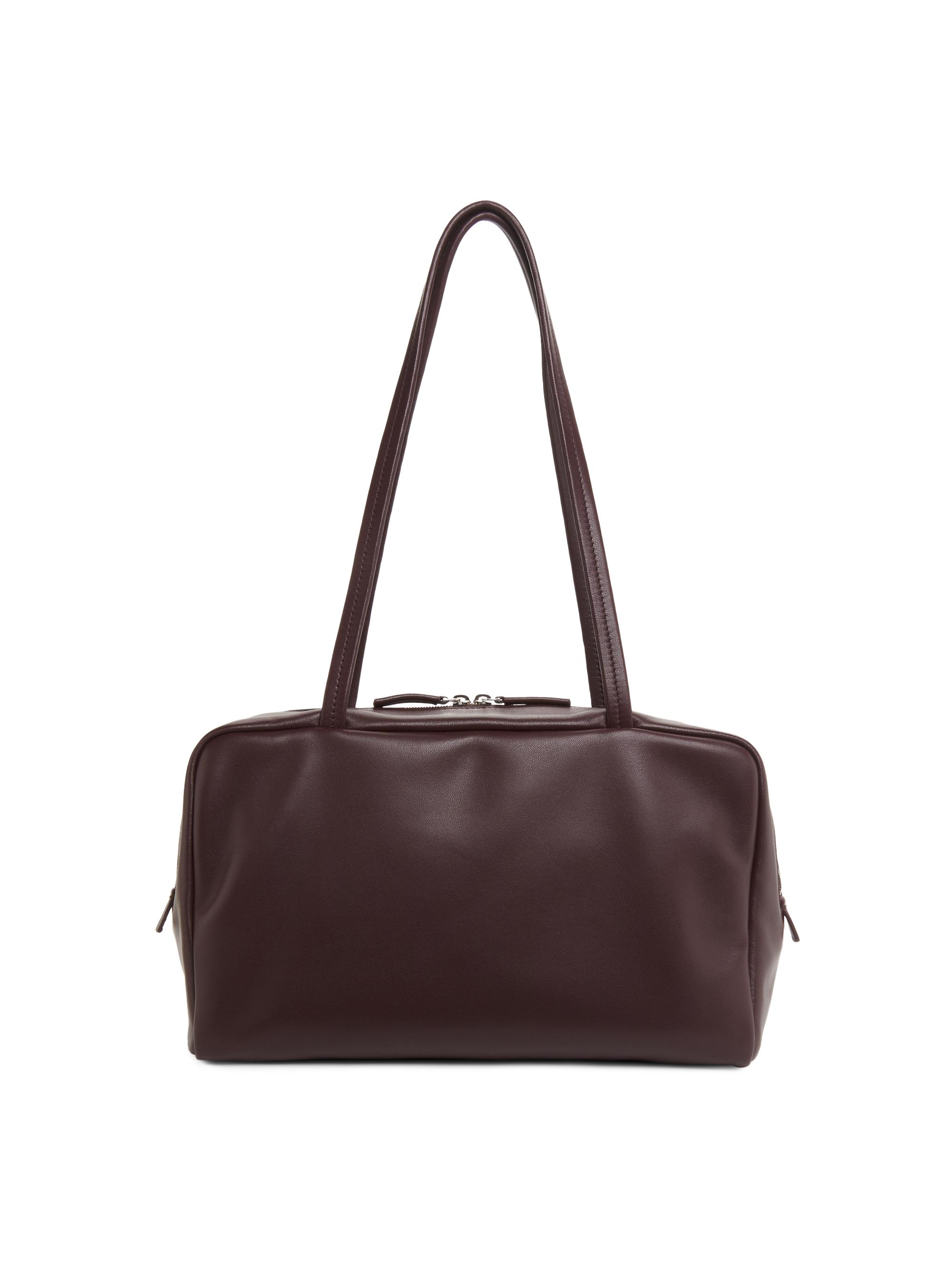 The Row Women's Astra Leather Bowling Bag - Burgundy