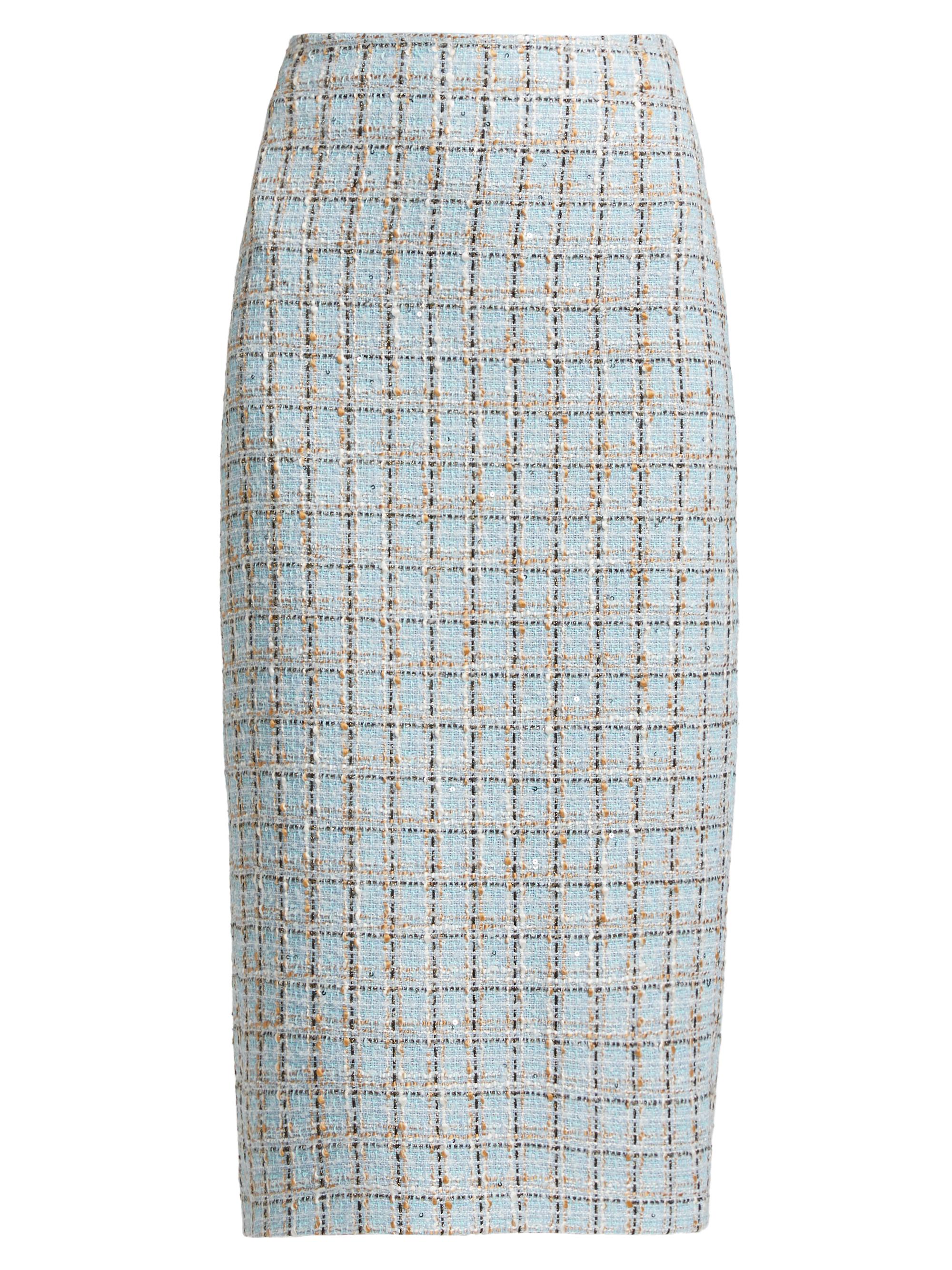 Toccin Women's Leilani Tweed Pencil Skirt - Soft Blue Multi