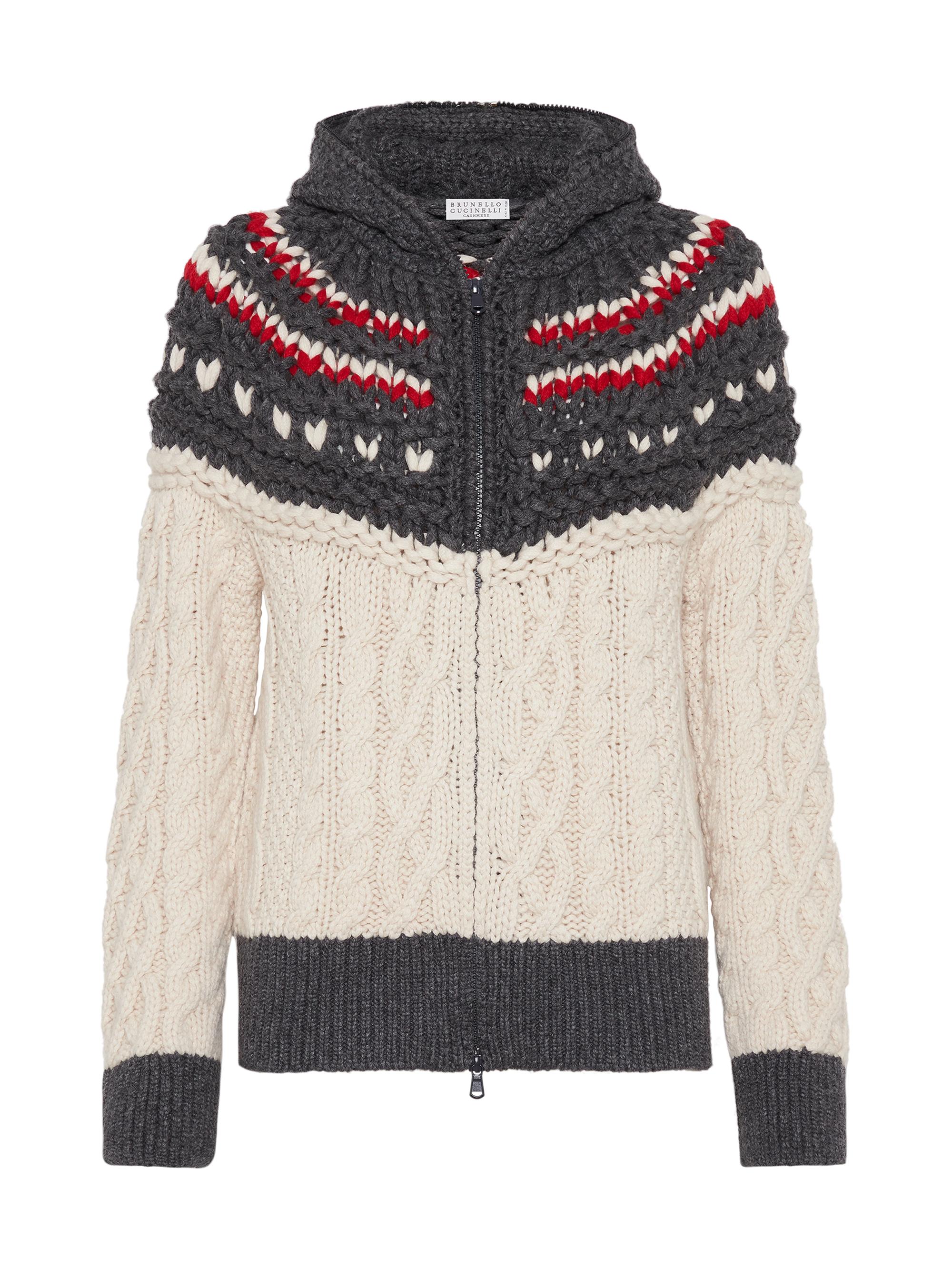 Brunello Cucinelli Women's Handmade Mountain Cables Opera Cardigan - Rice