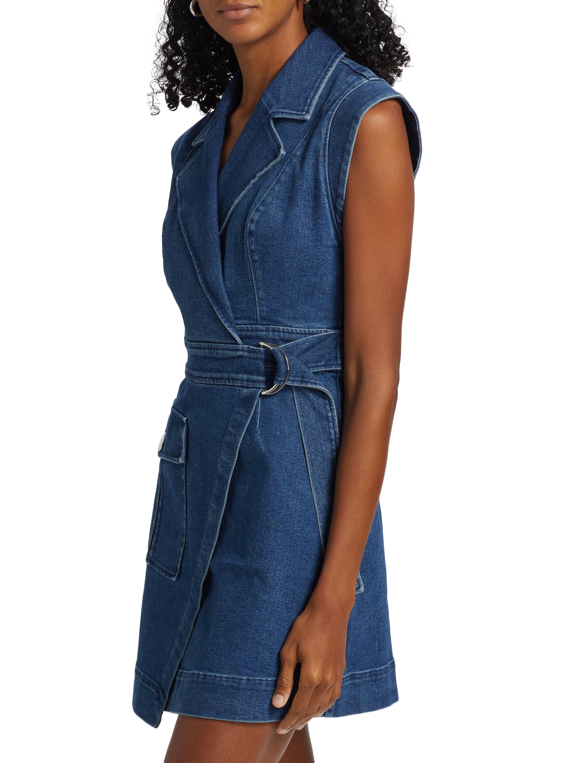 Toccin Everly Denim Safari Wrap Minidress | Saks Fifth Avenue