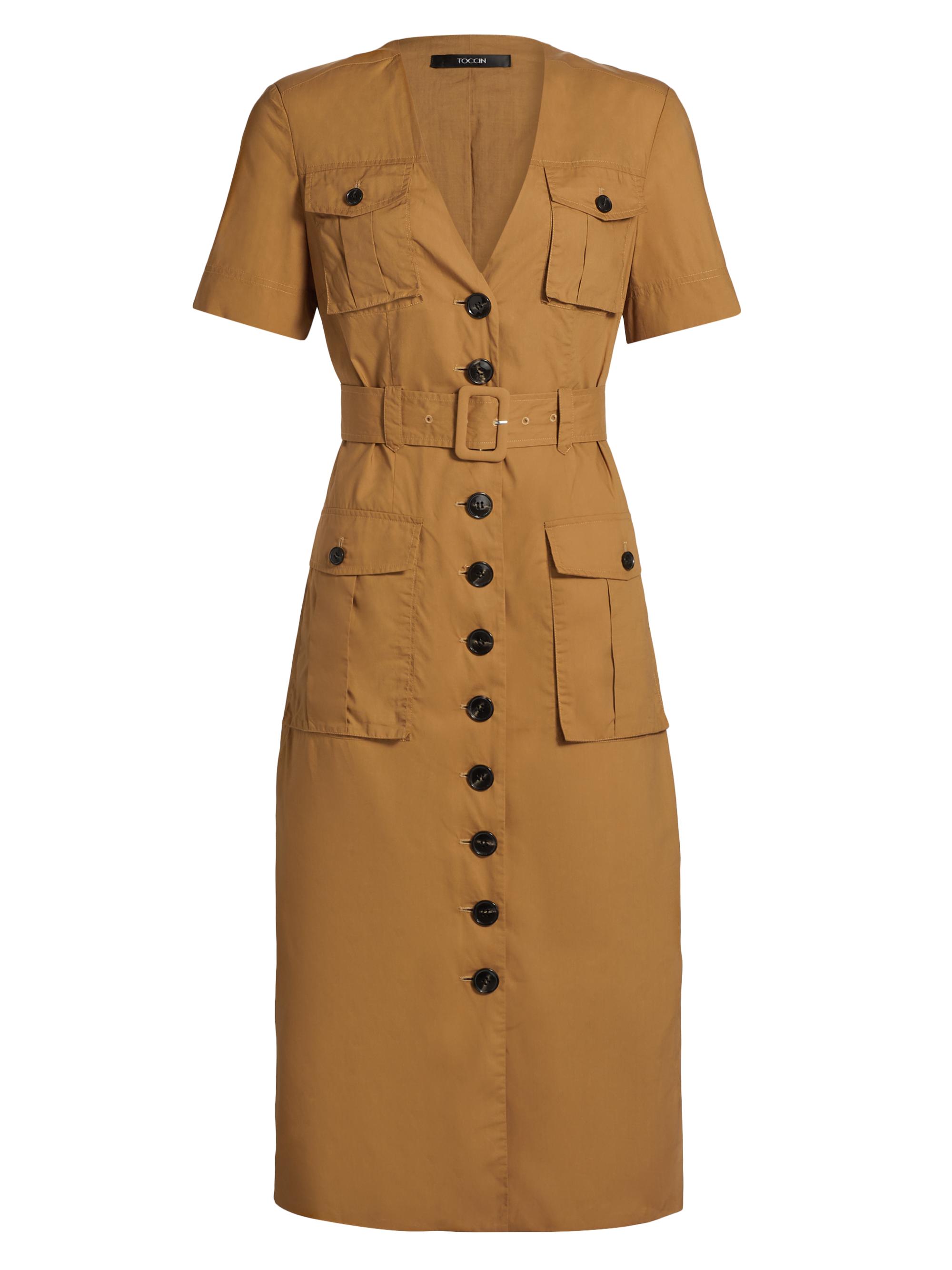 Toccin Women's Finn Stretch-Cotton Poplin Midi-Dress - Medallion