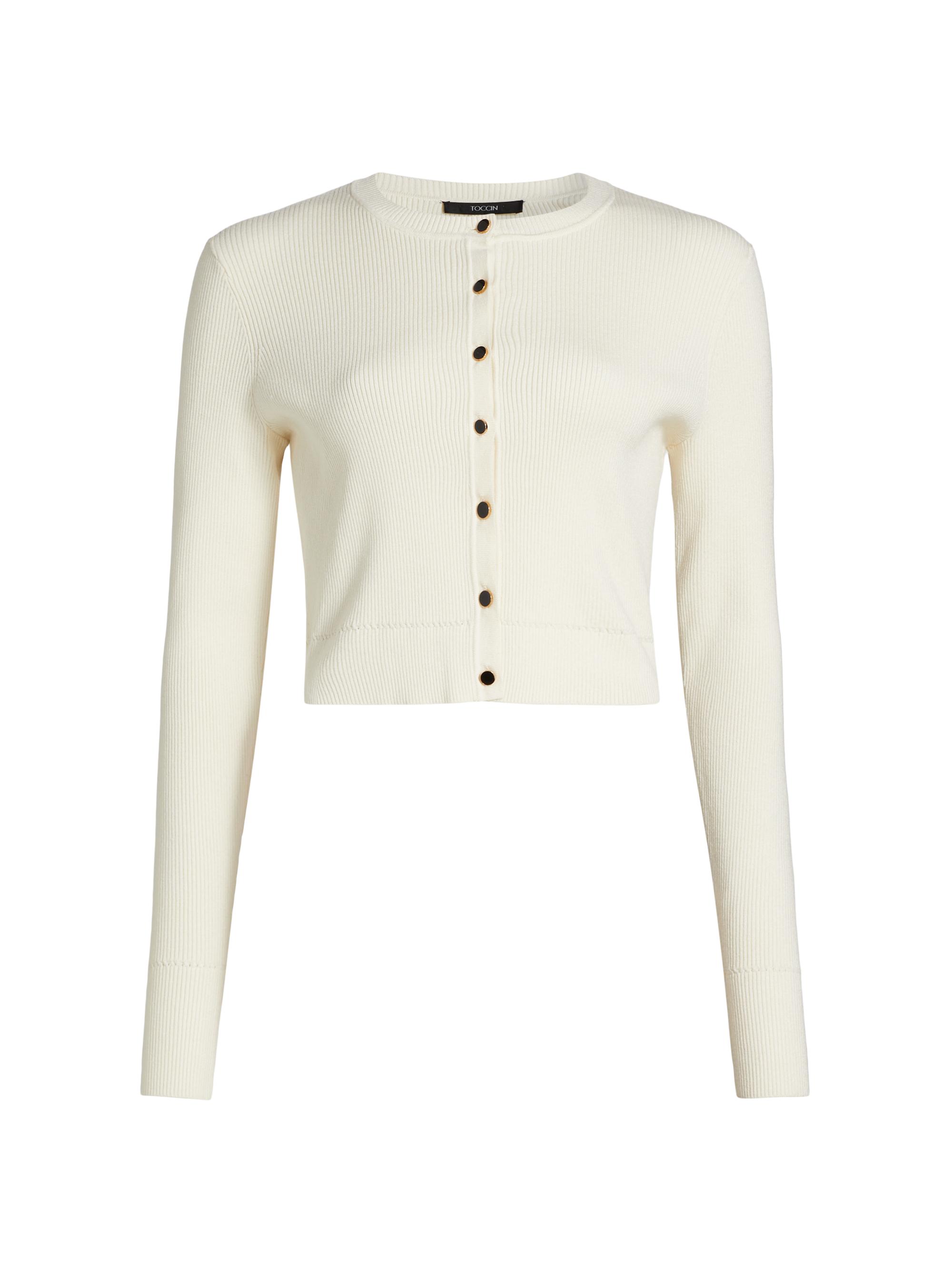 Toccin Rita Wool-Cashmere Crop Cardigan | Saks Fifth Avenue