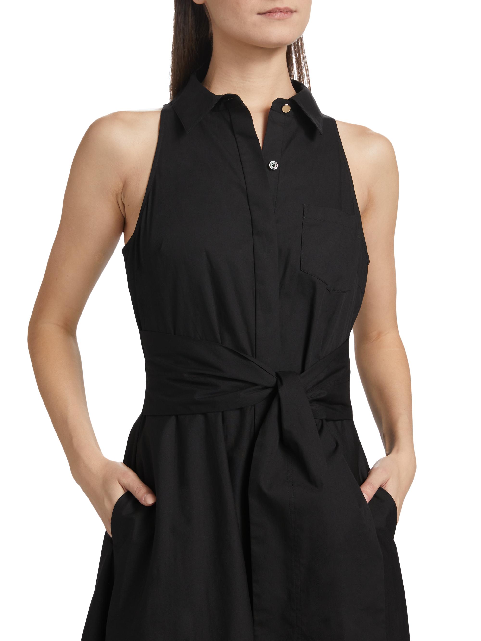 poplin tie waist shirt dress Proenza Schouler White Label Striped Poplin Tie-Waist Shirtdress