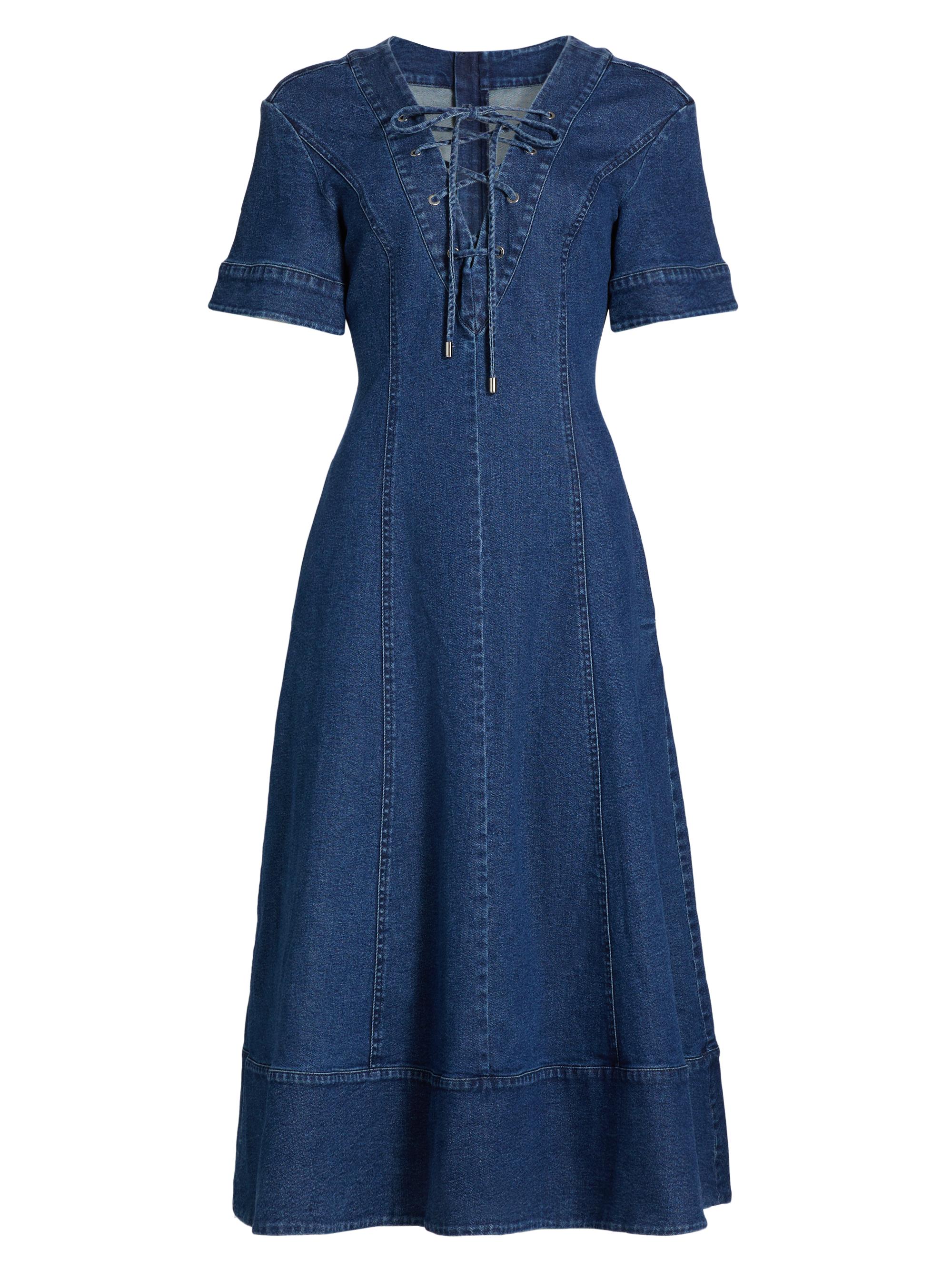 Toccin Dahlia Denim Fit & Flare Dress | Saks Fifth Avenue