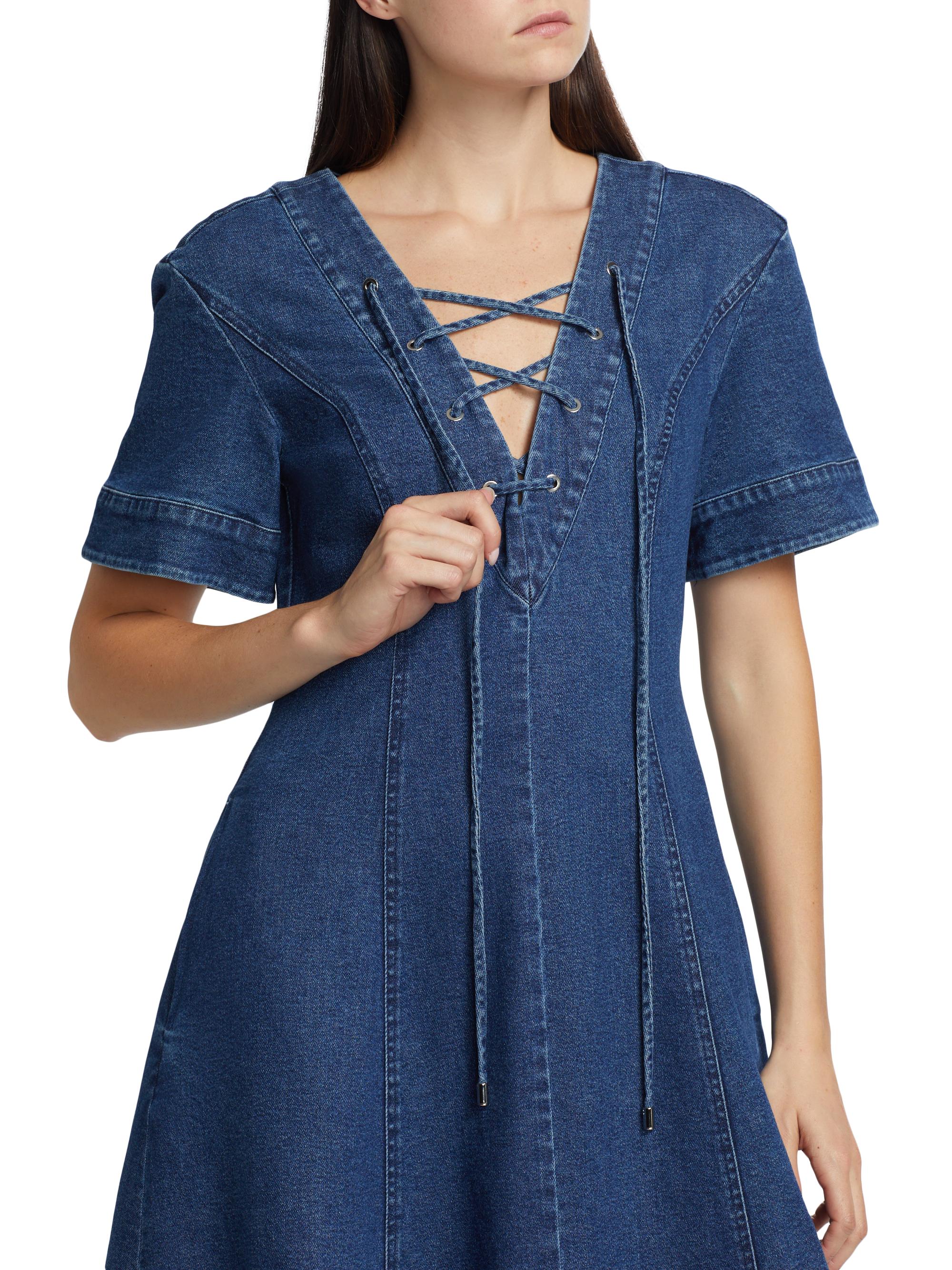 Toccin Dahlia Denim Fit & Flare Dress | Saks Fifth Avenue