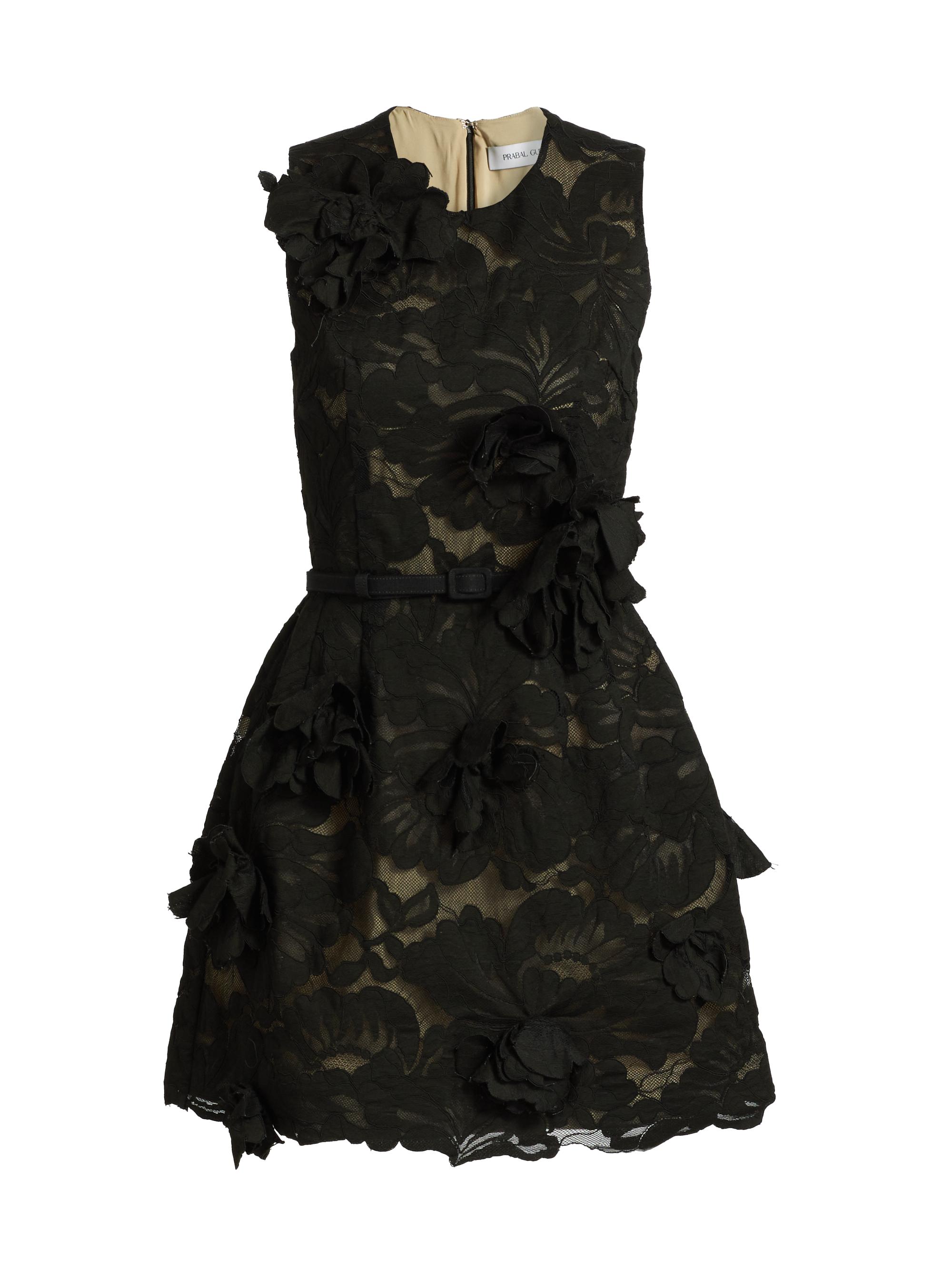 Prabal Gurung Women's Floral Lace & Appliqué Minidress - Black