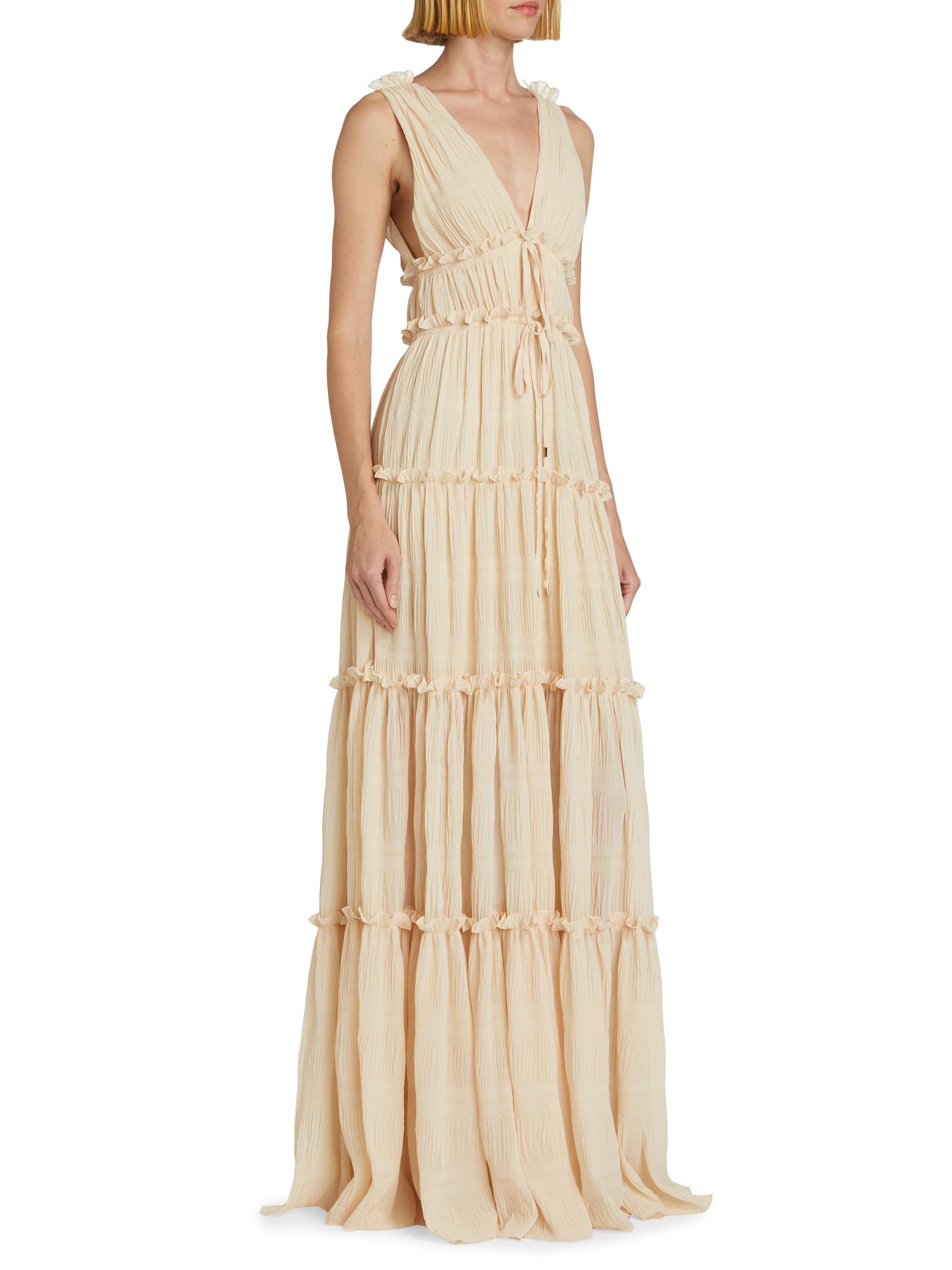 white christmas dresses Crinkle Chiffon Maxi Dress-Pink Paradise Gardens main image 0