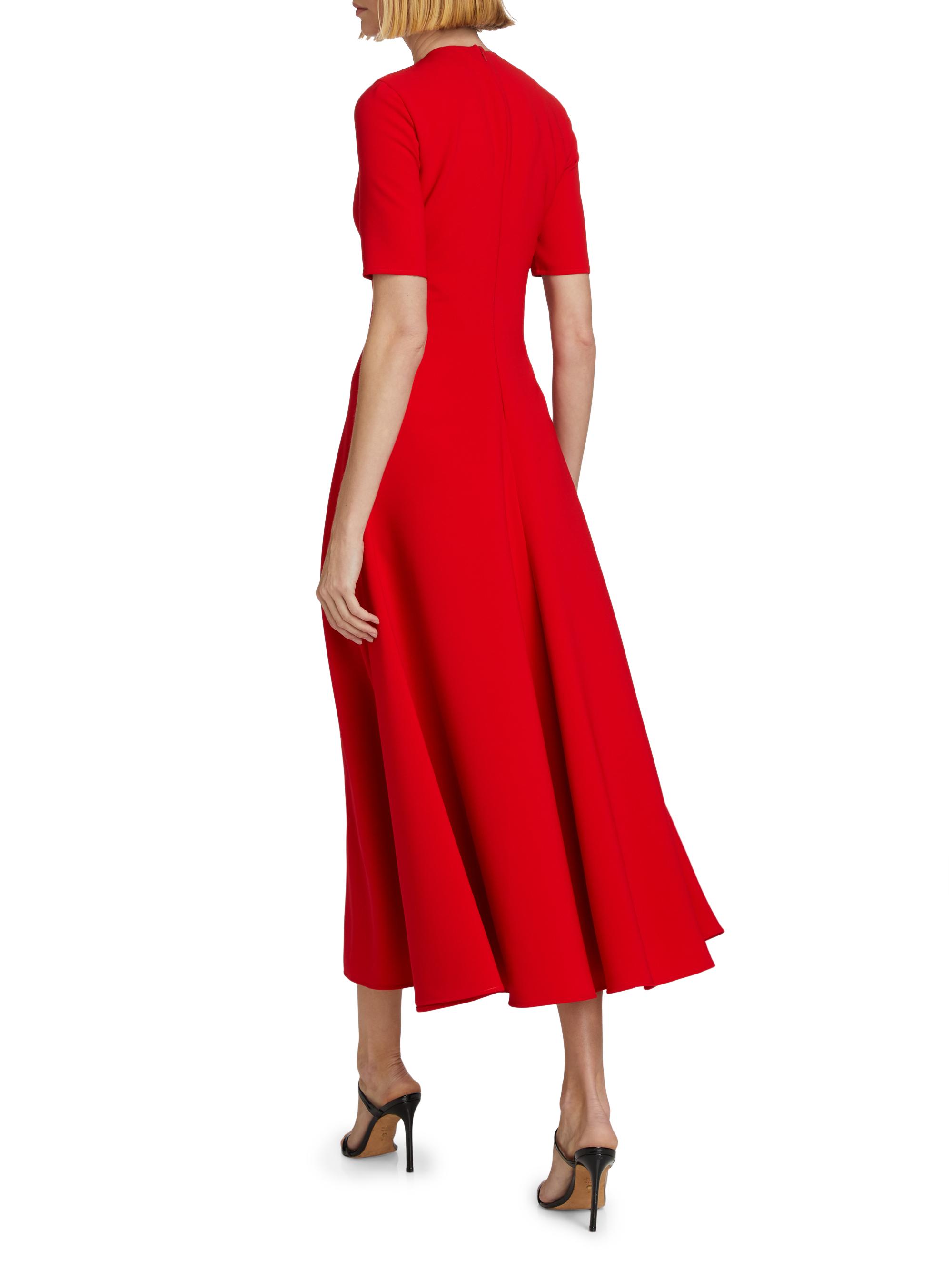 knee length dresses for ladies Rotation Side Twist Midi Dress