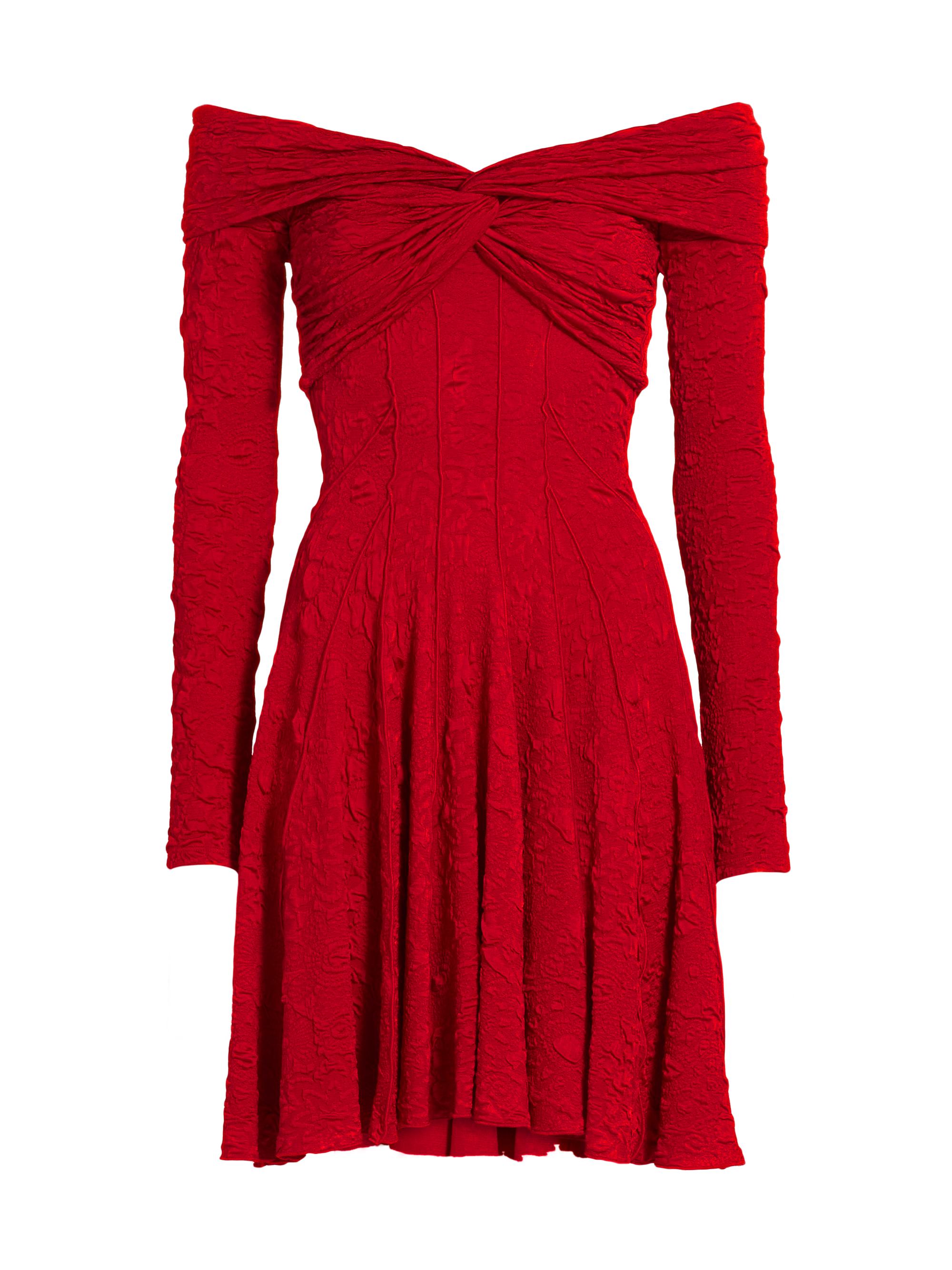 Prabal Gurung Women's Textured Off-the-Shoulder Minidress - Cardinal Red